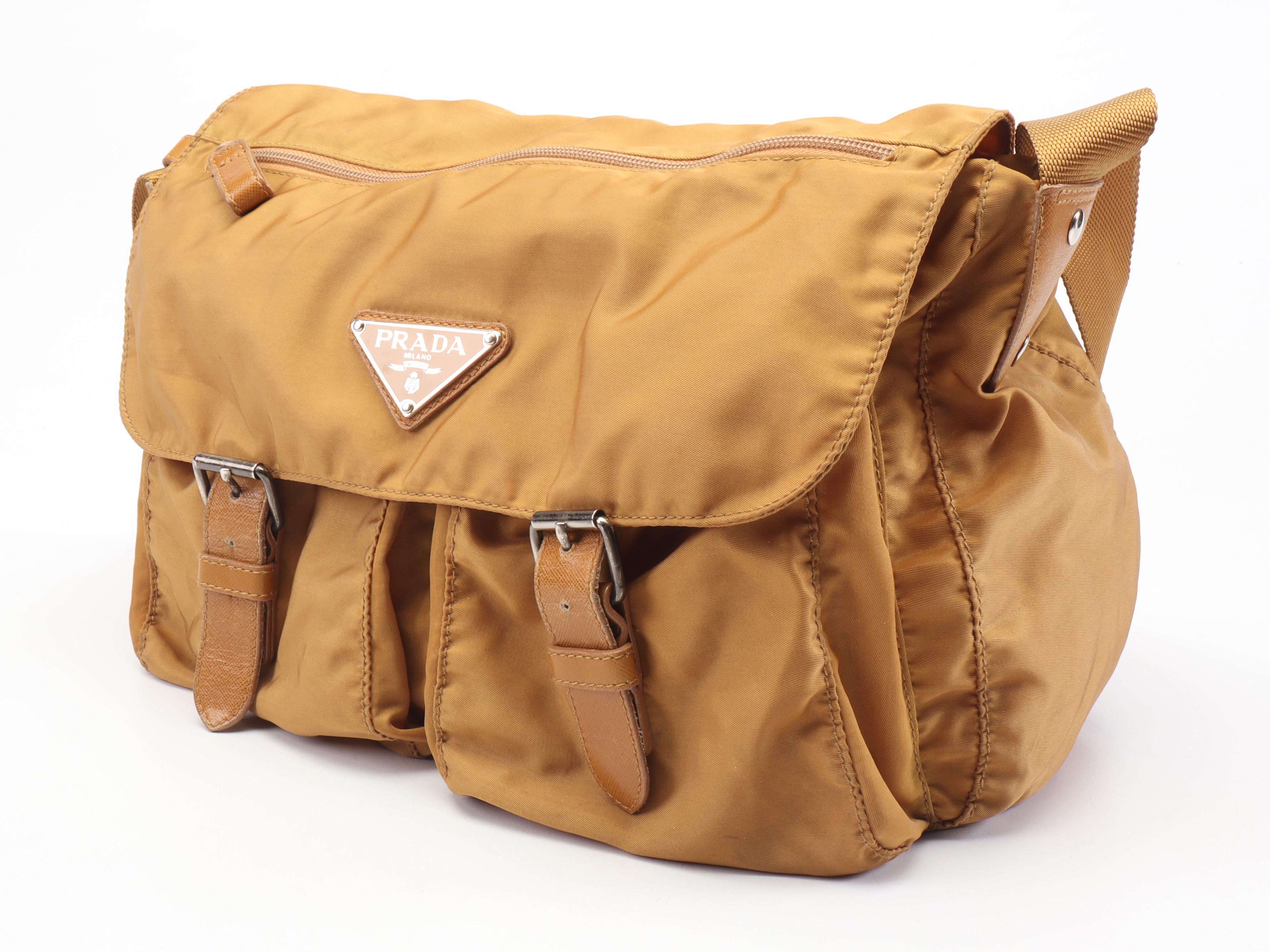 Prada Tessuto Nylon and Saffiano Leather Messenger Bag