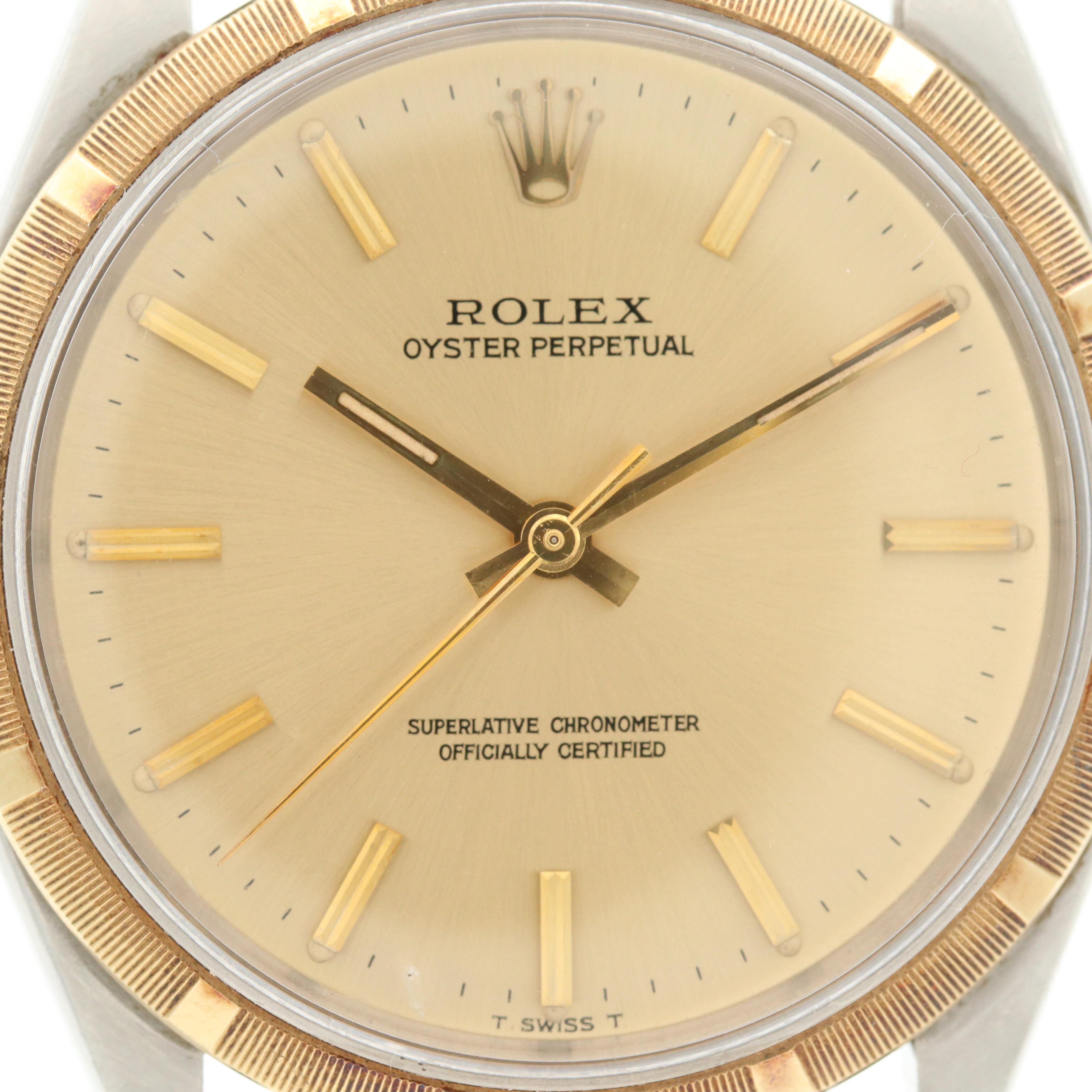 1968 Rolex Oyster Perpetual 14K Gold and Stainless Steel Watch