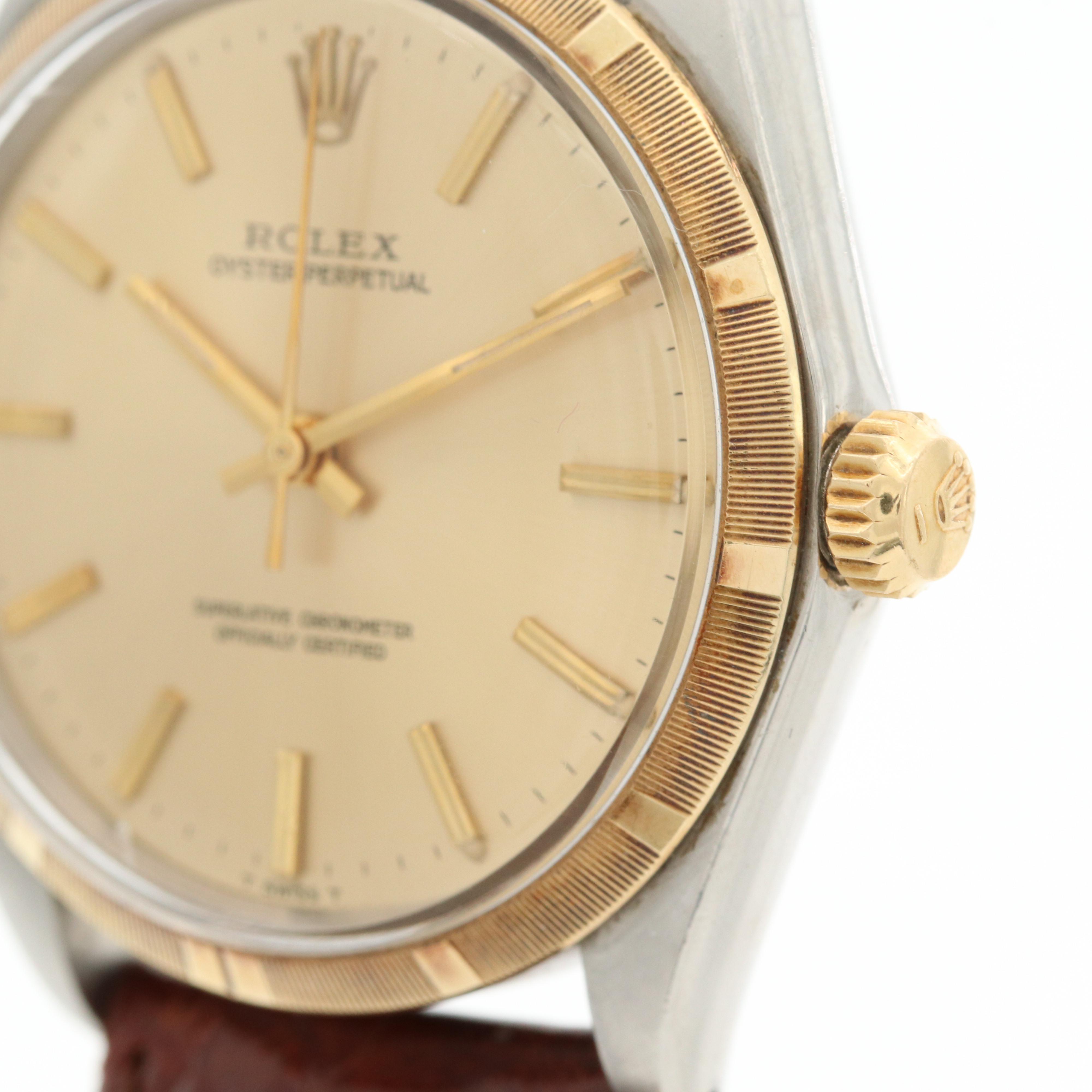 1968 Rolex Oyster Perpetual 14K Gold and Stainless Steel Watch
