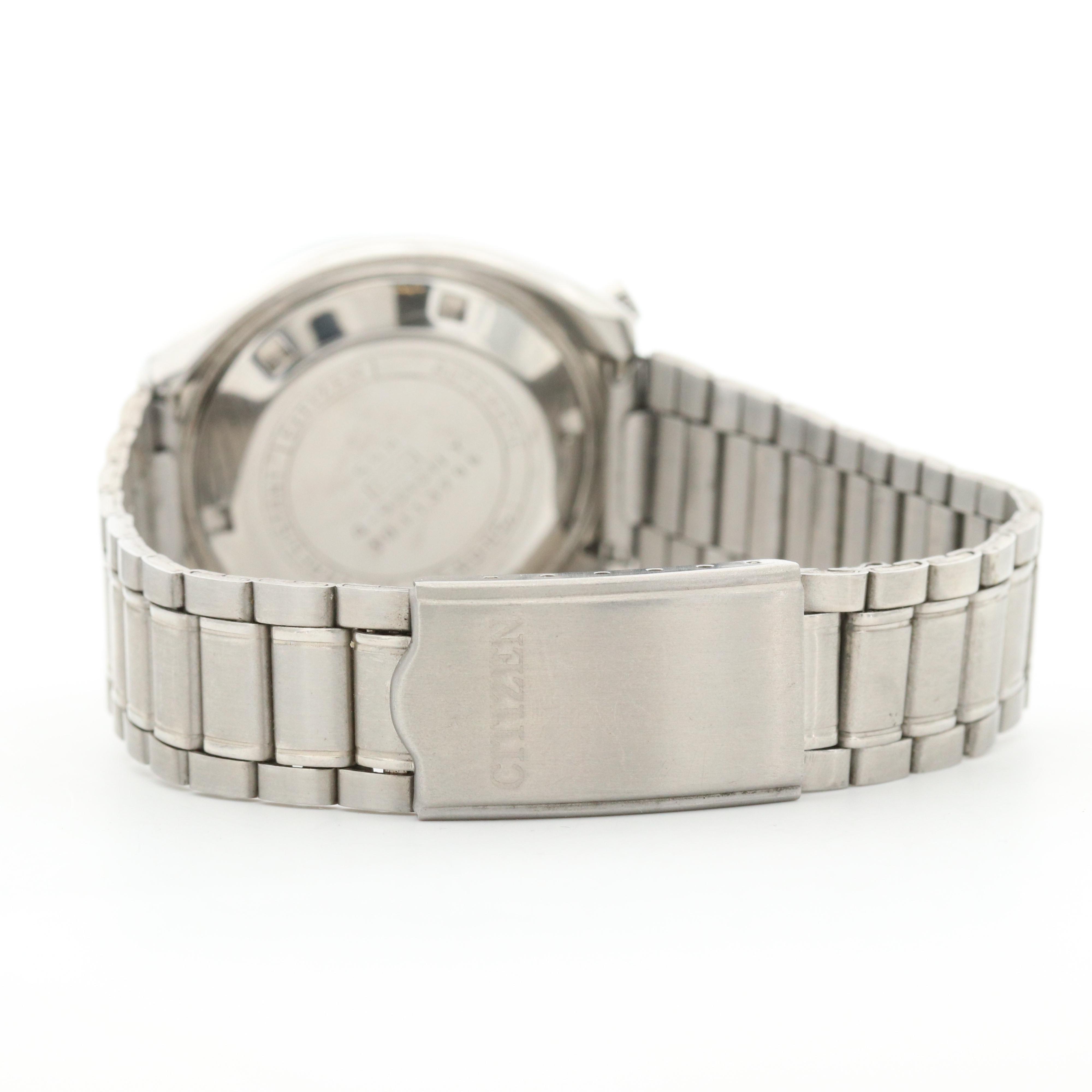 Vintage Citizen Bullhead Stainless Steel Automatic Chronograph Watch