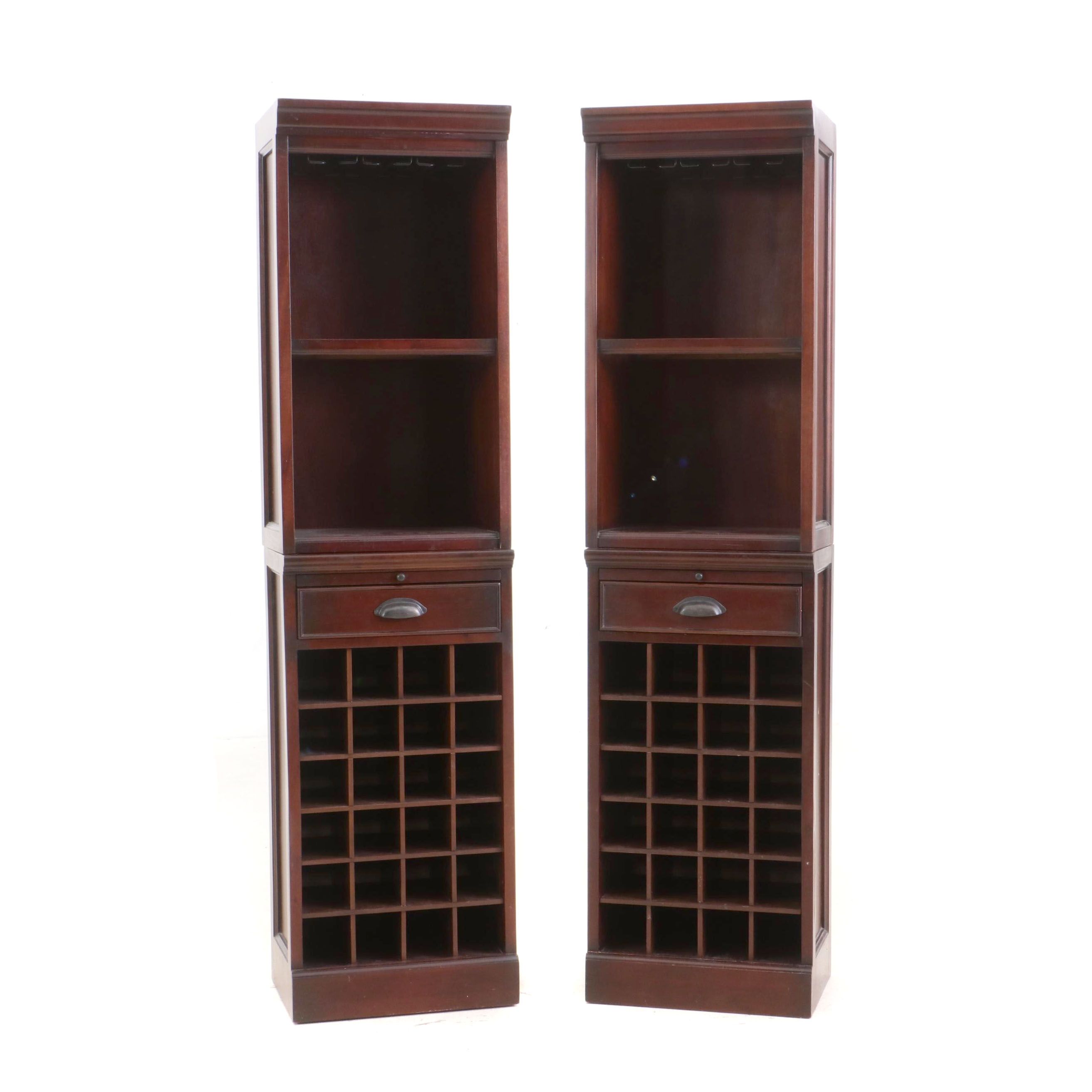 Pottery Barn Cherry Finish Wine Bottle Storage Cabinet, Contemporary