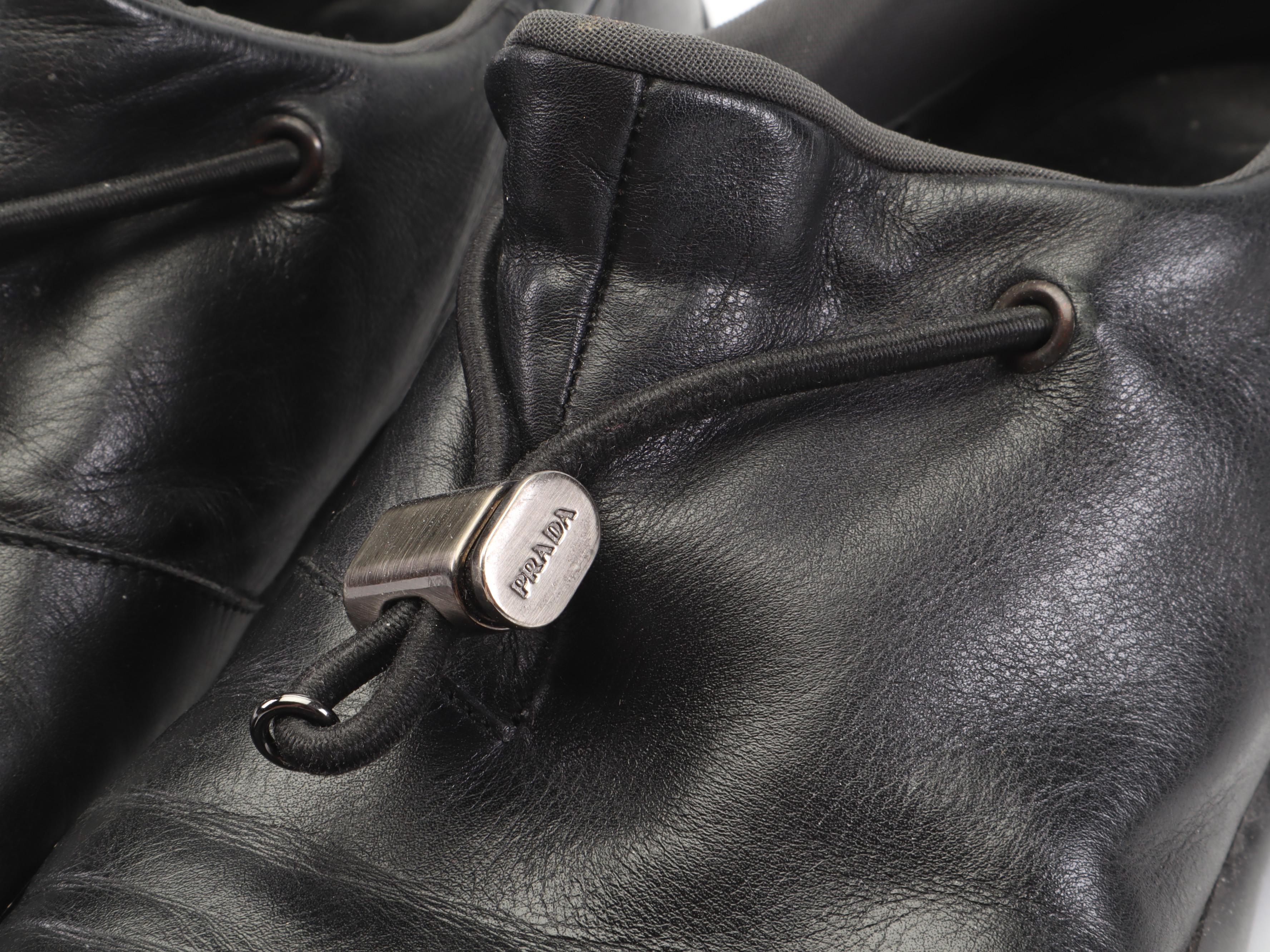 Prada Black Leather Slippers