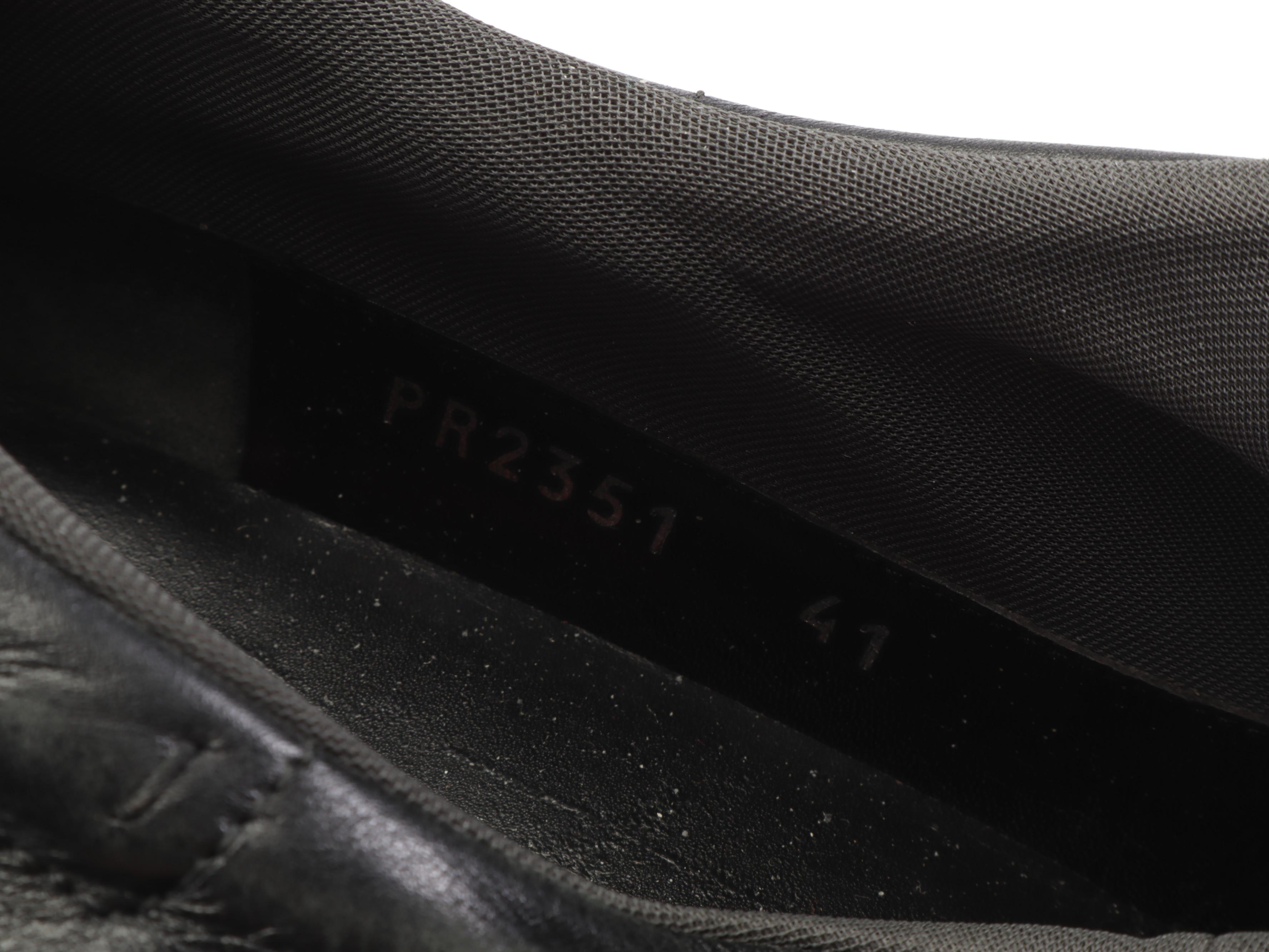 Prada Black Leather Slippers