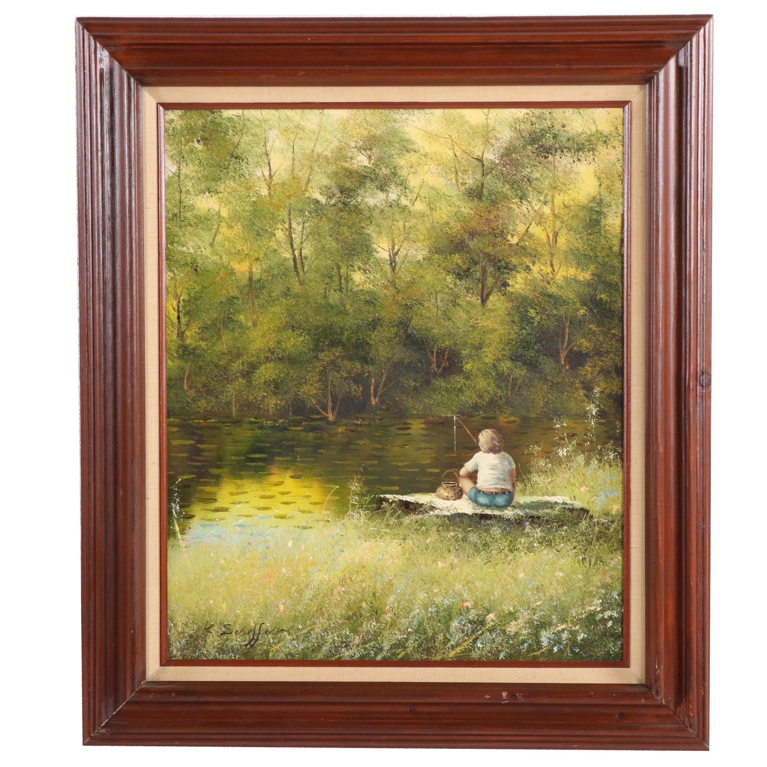 K. Scheffer Landscape Oil Painting