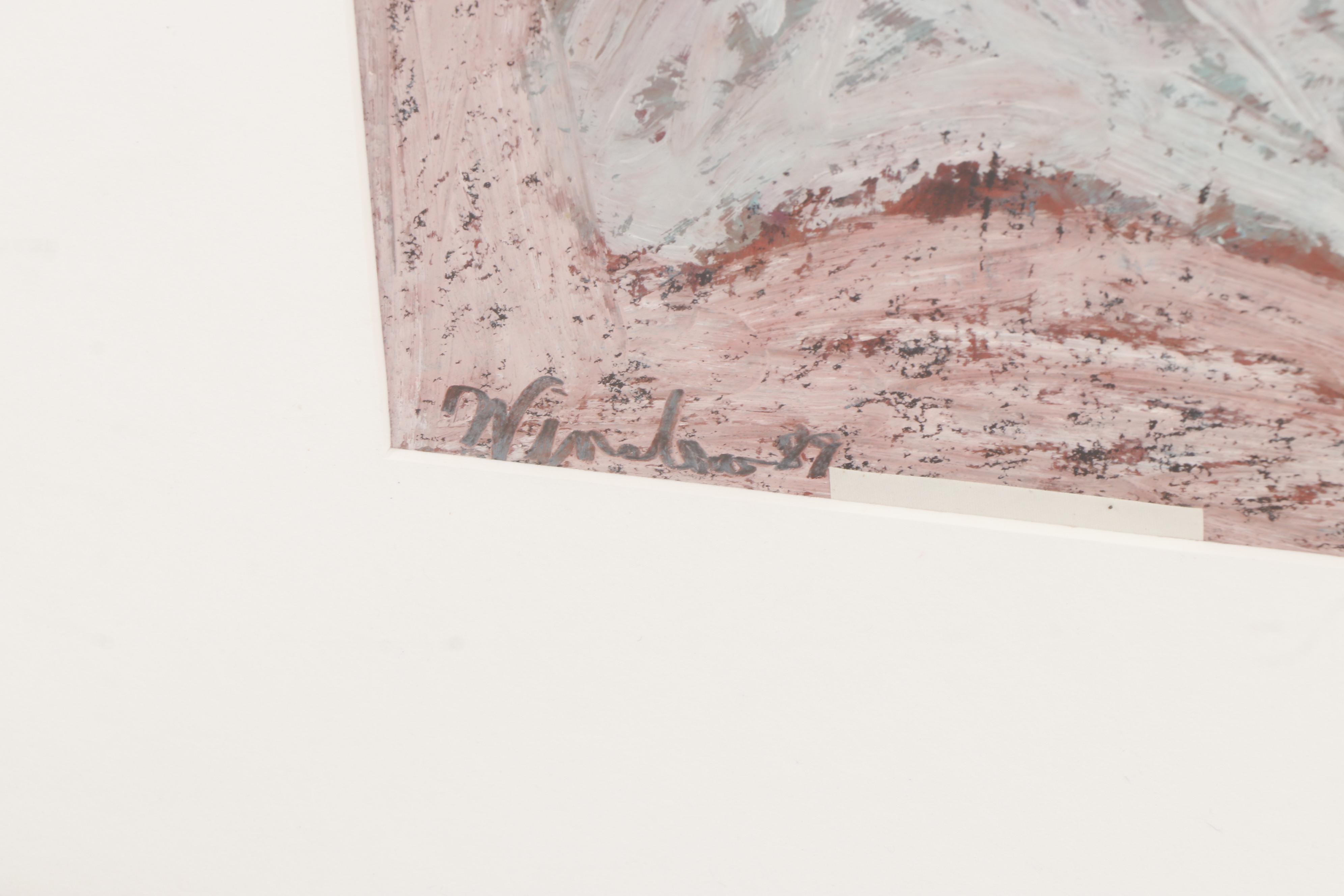 Robert Winslow Abstract Pastel Drawing