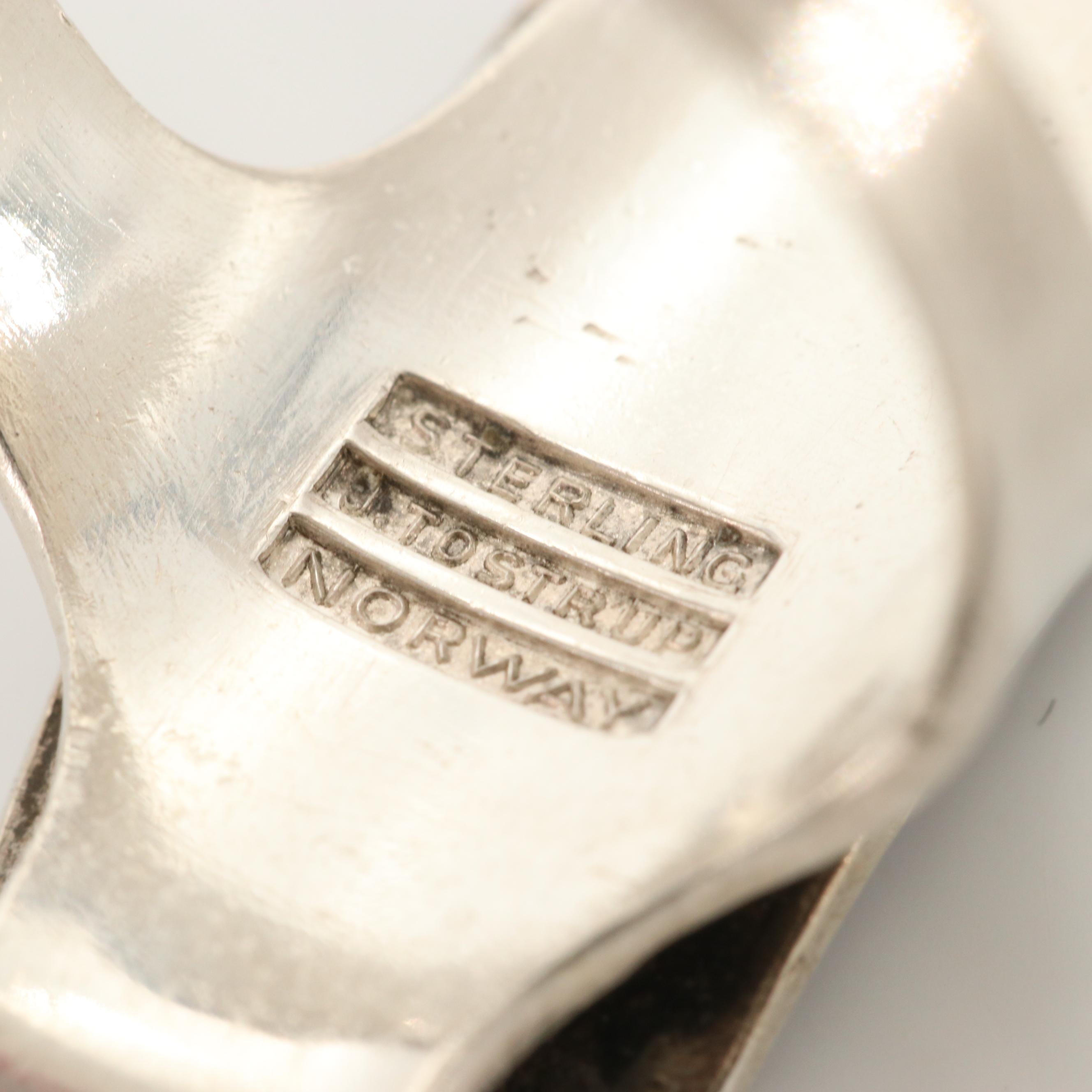 Jacob Tostrup Norwegian Modernist Sterling Silver Enamel Ring