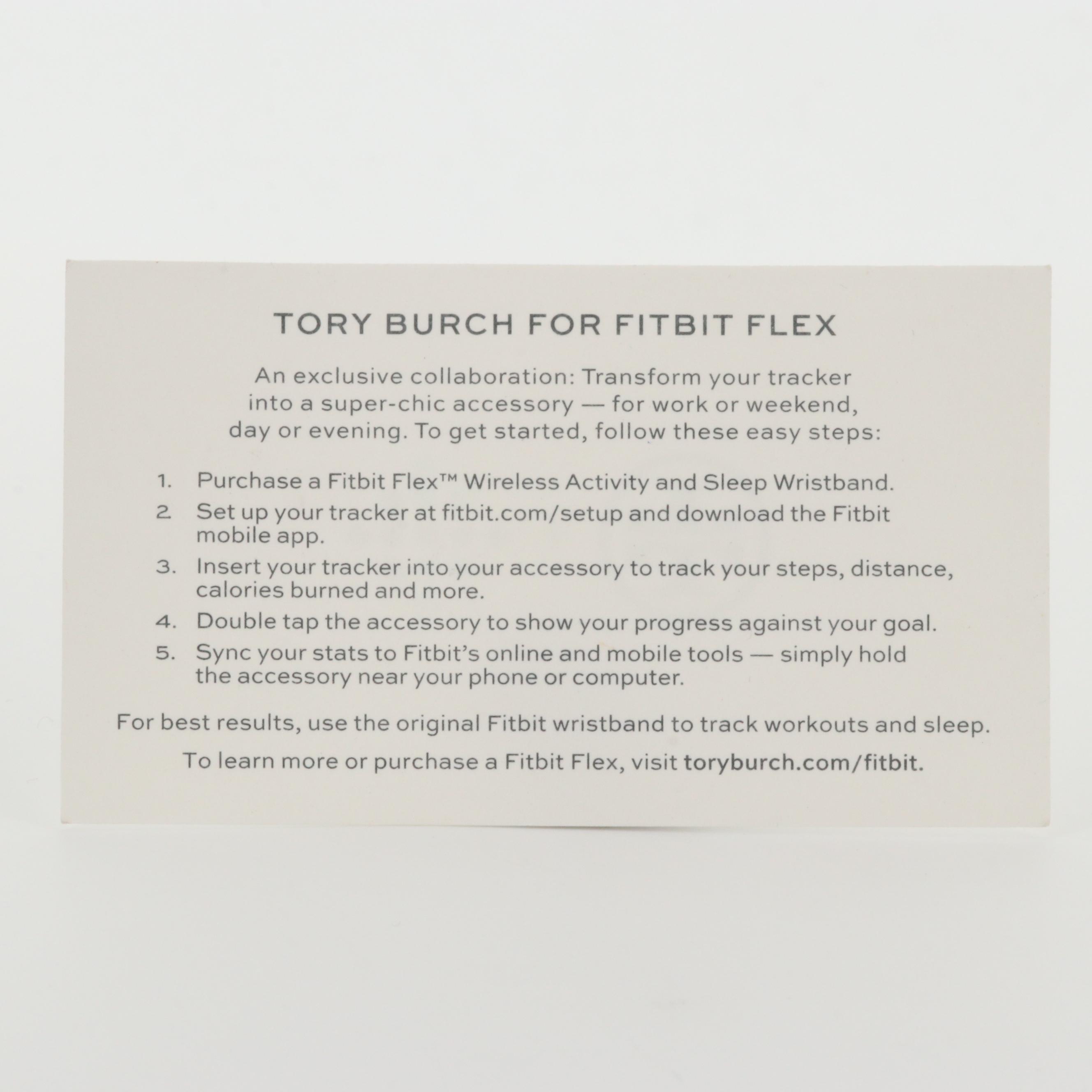 Tory Burch for Fitbit Double Wrap Leather Bracelet Includes Instruction Card