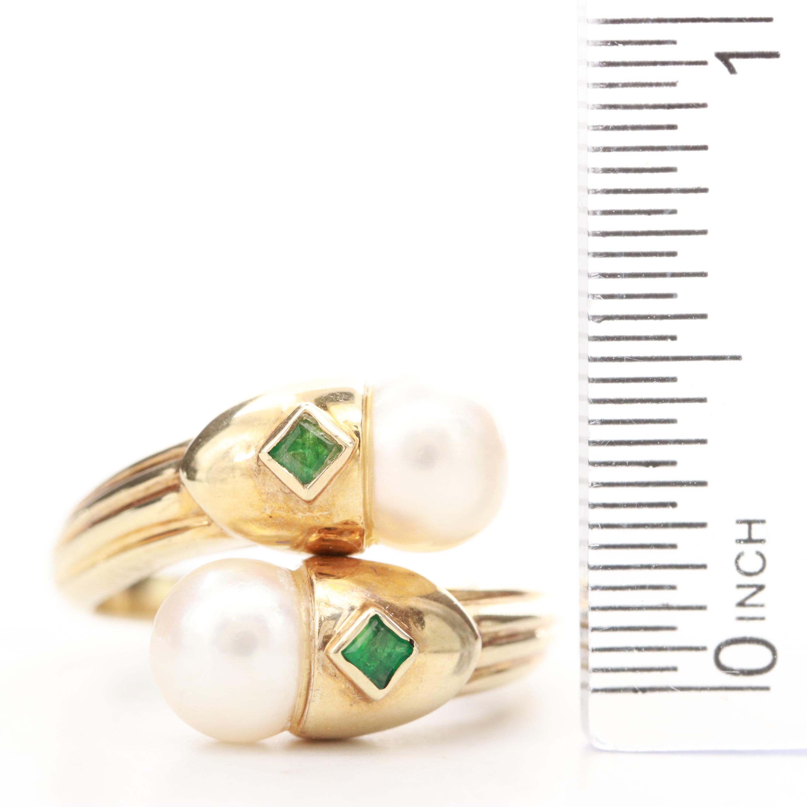 14K Yellow Gold Cultured Pearl Ring