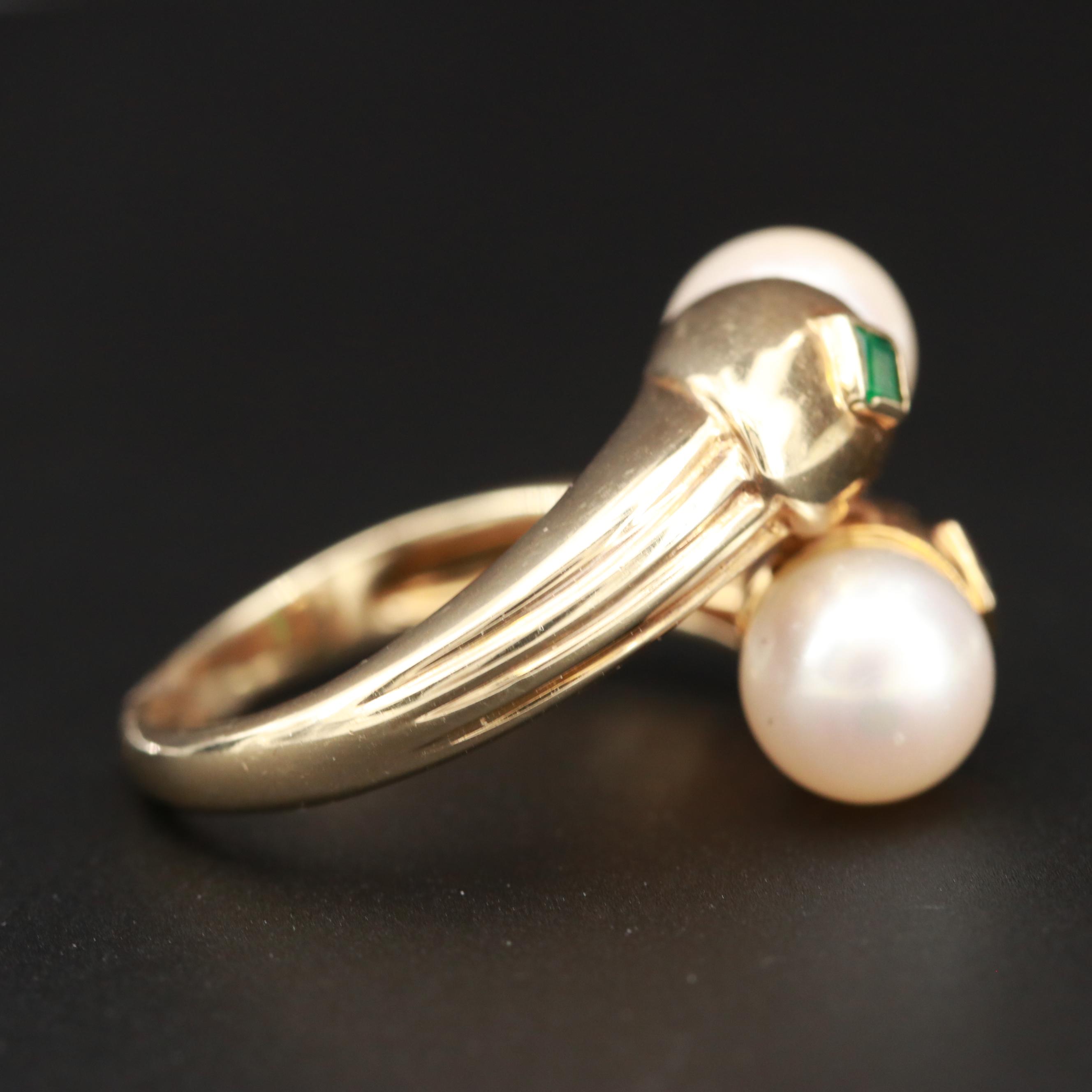 14K Yellow Gold Cultured Pearl Ring