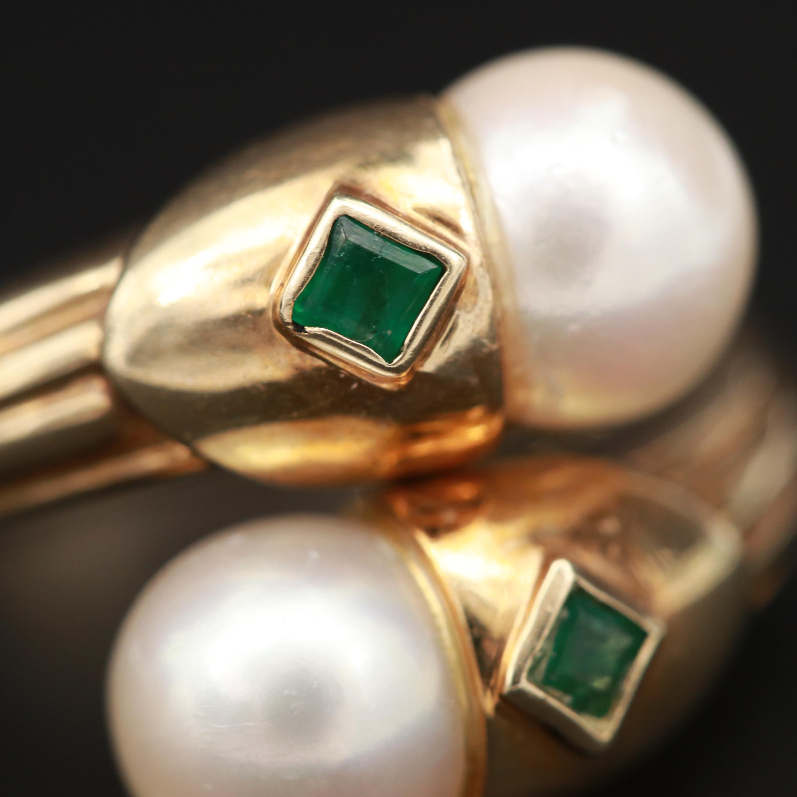 14K Yellow Gold Cultured Pearl Ring