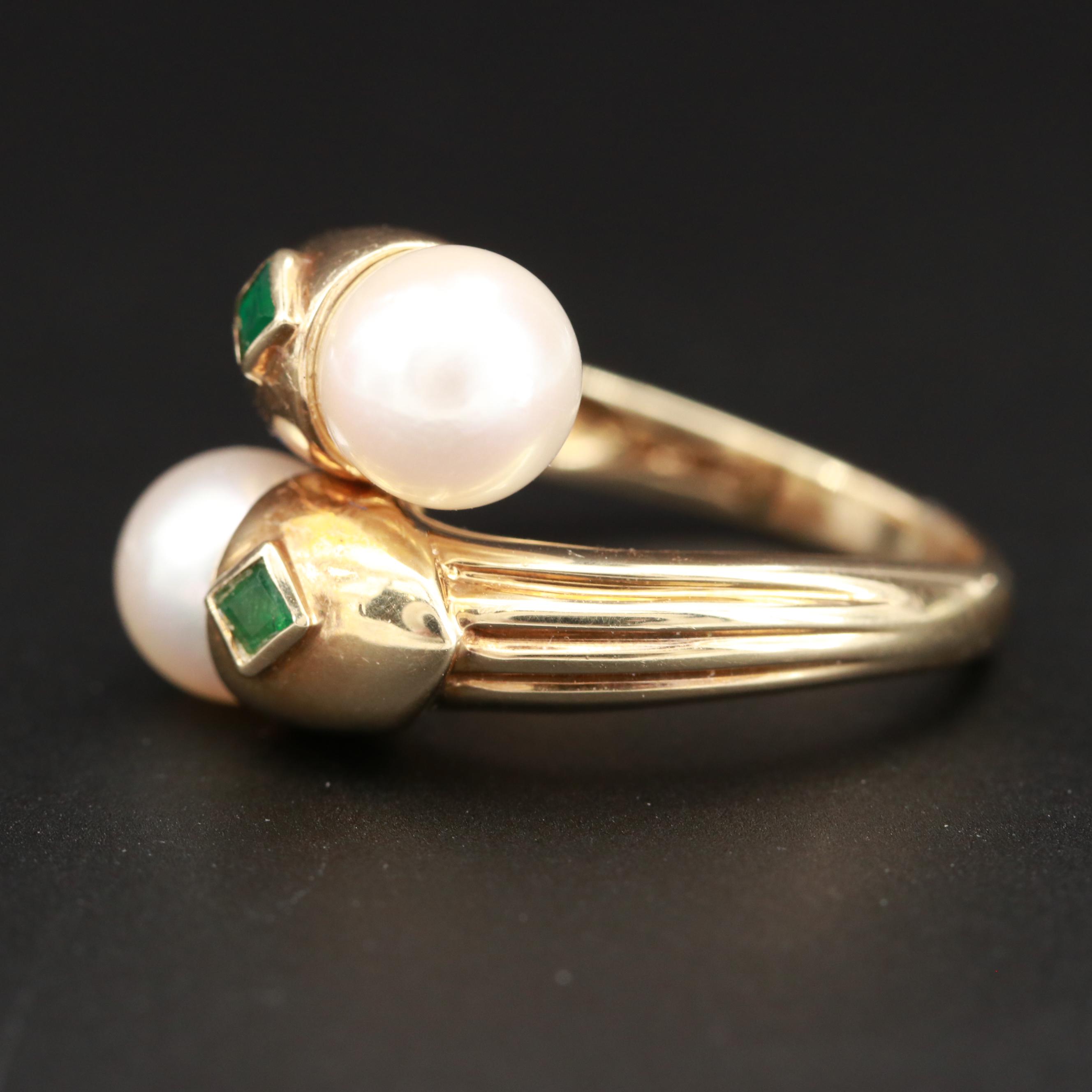 14K Yellow Gold Cultured Pearl Ring