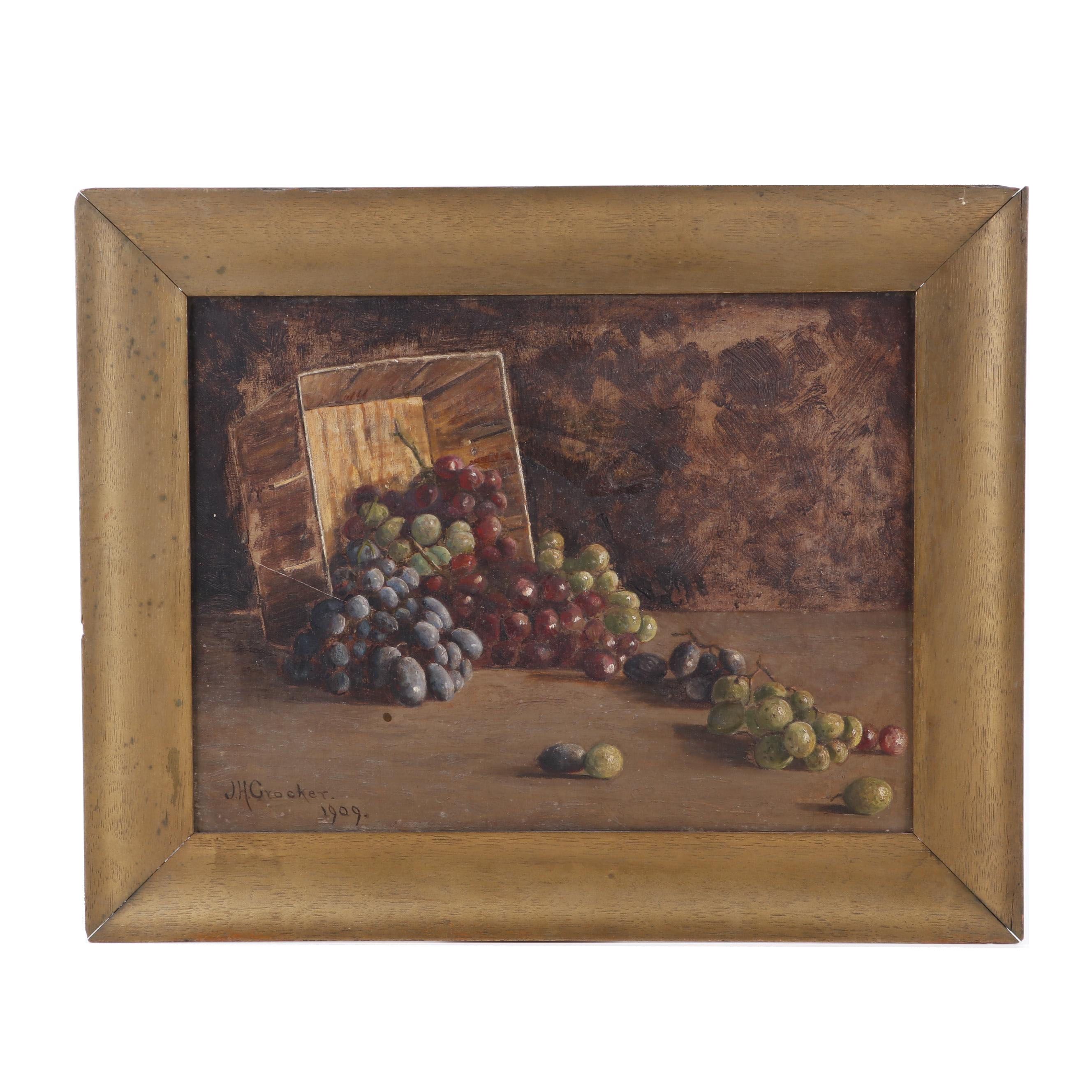J.H. Crocker Still Life Oil Painting