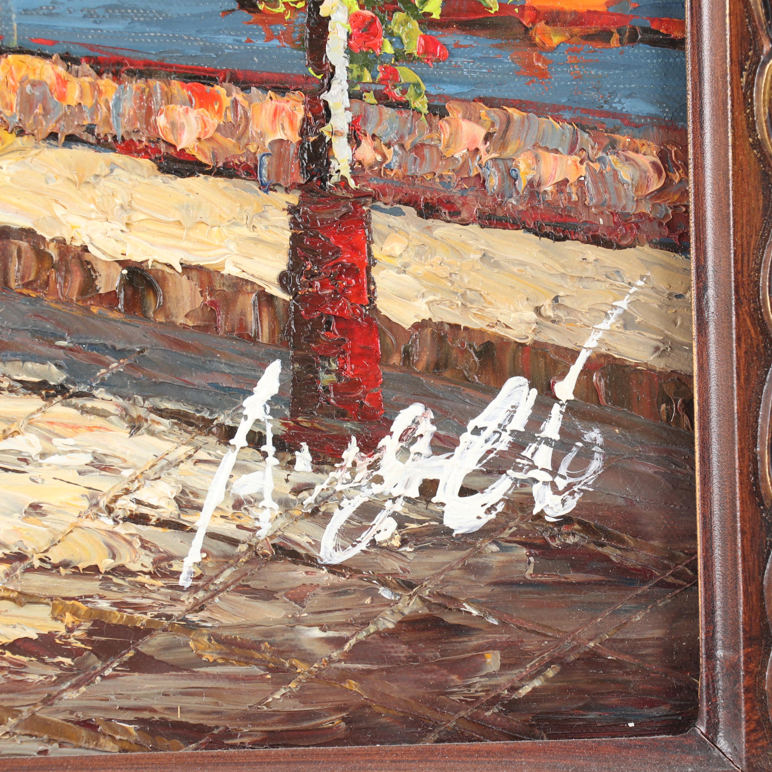 Angel Seaside Harbor Oil Painting