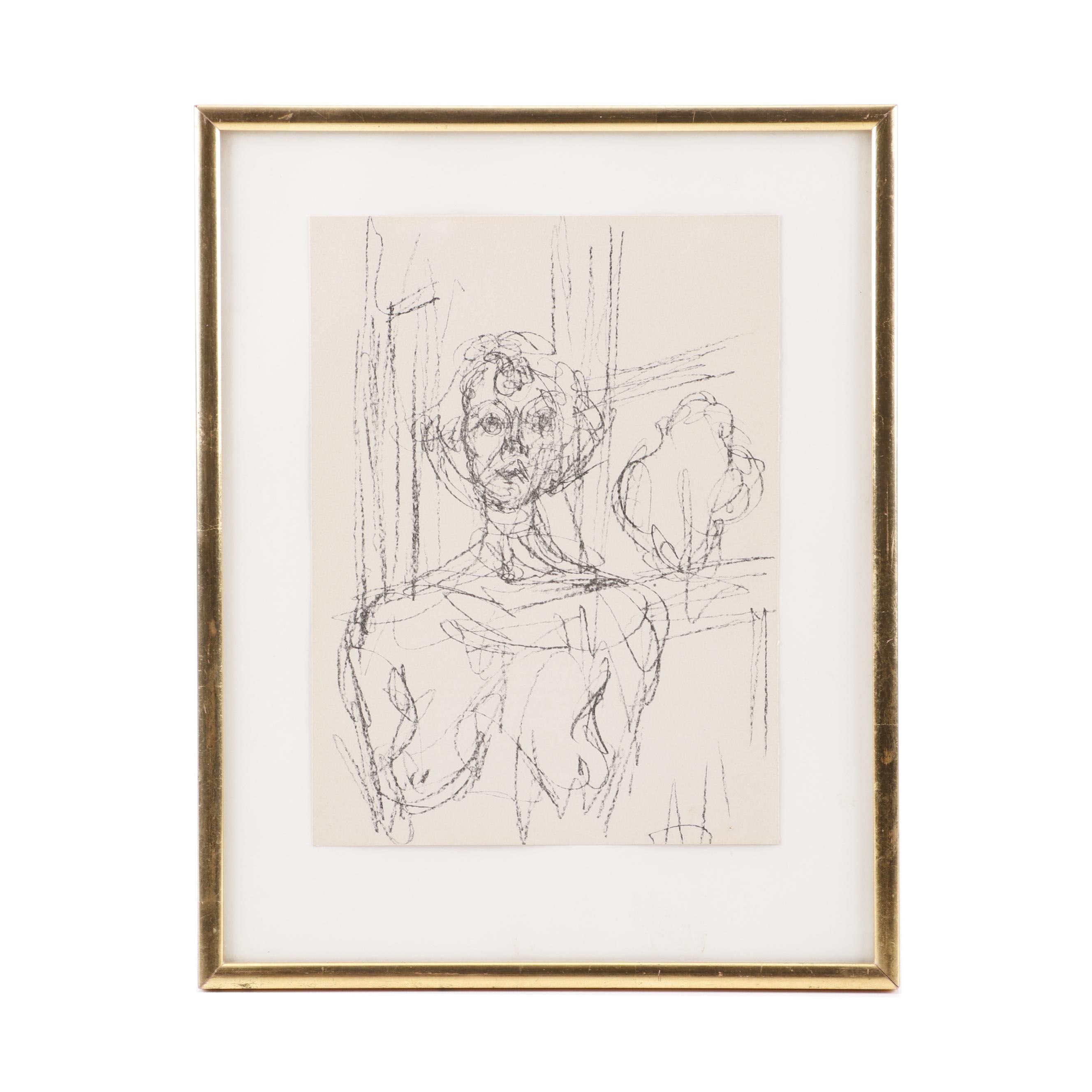 Alberto Giacometti Lithograph from "Lithography at Mourlot Printing Press"