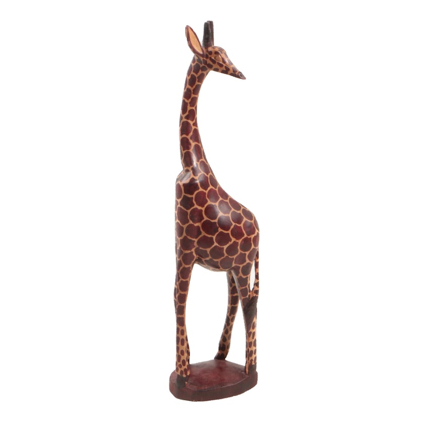 Wooden Giraffe Sculpture from Kenya