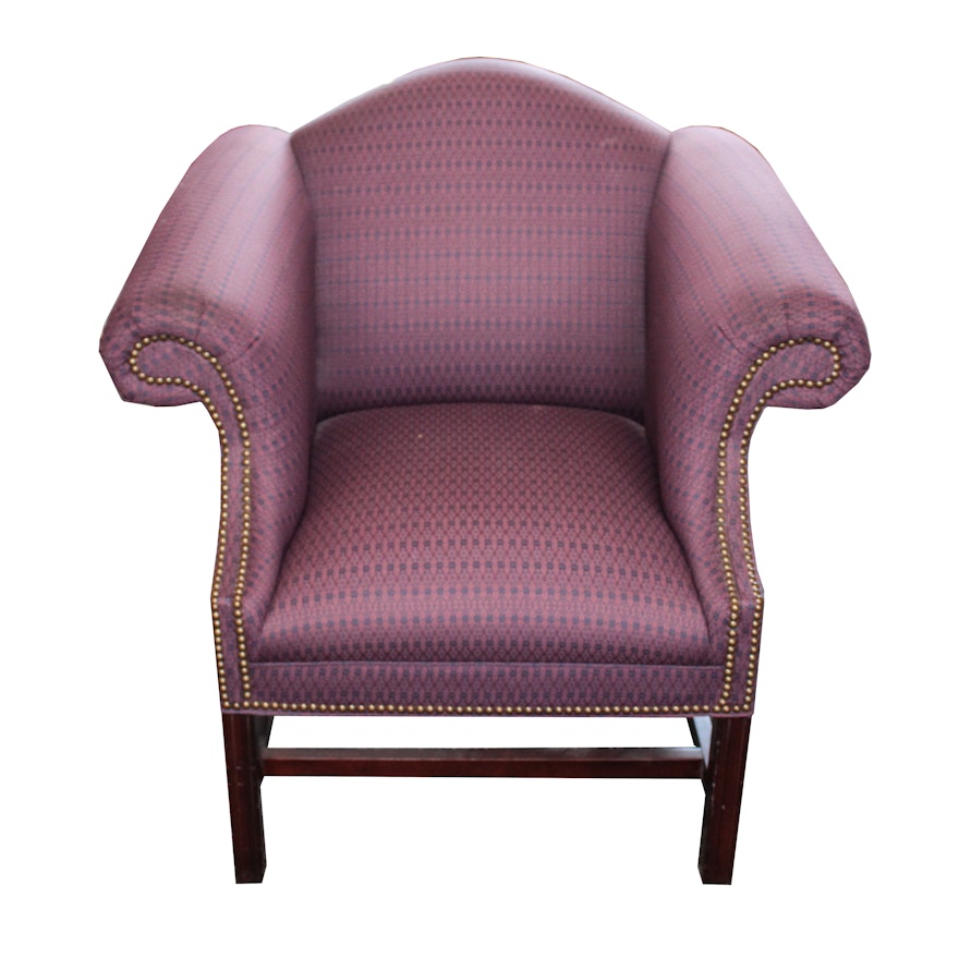 Contemporary Upholstered Armchair with Nailhead Trim