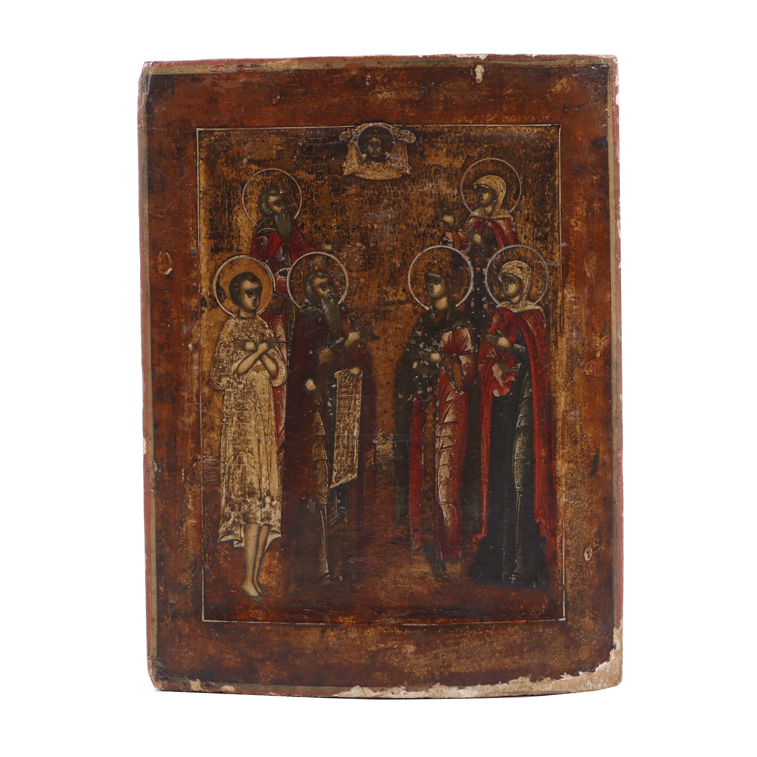 Early 19th Century Russian Orthodox Icon Oil Painting