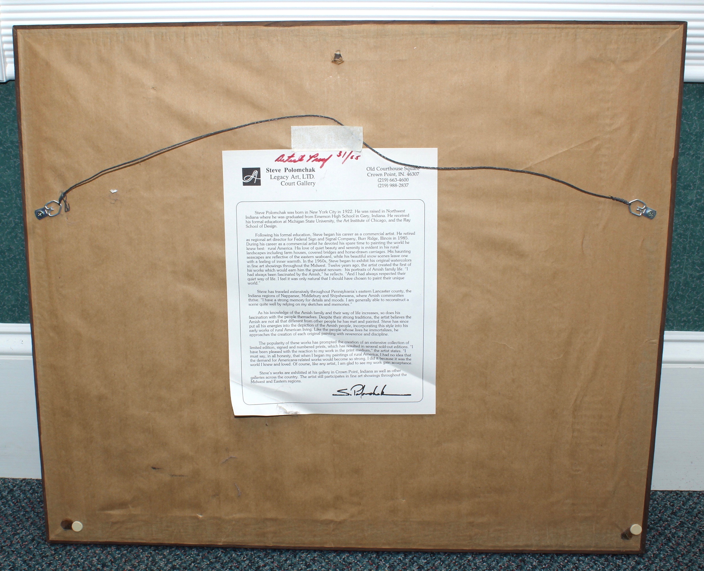 Steve Polomchak Offset Lithograph "Second Sunday"