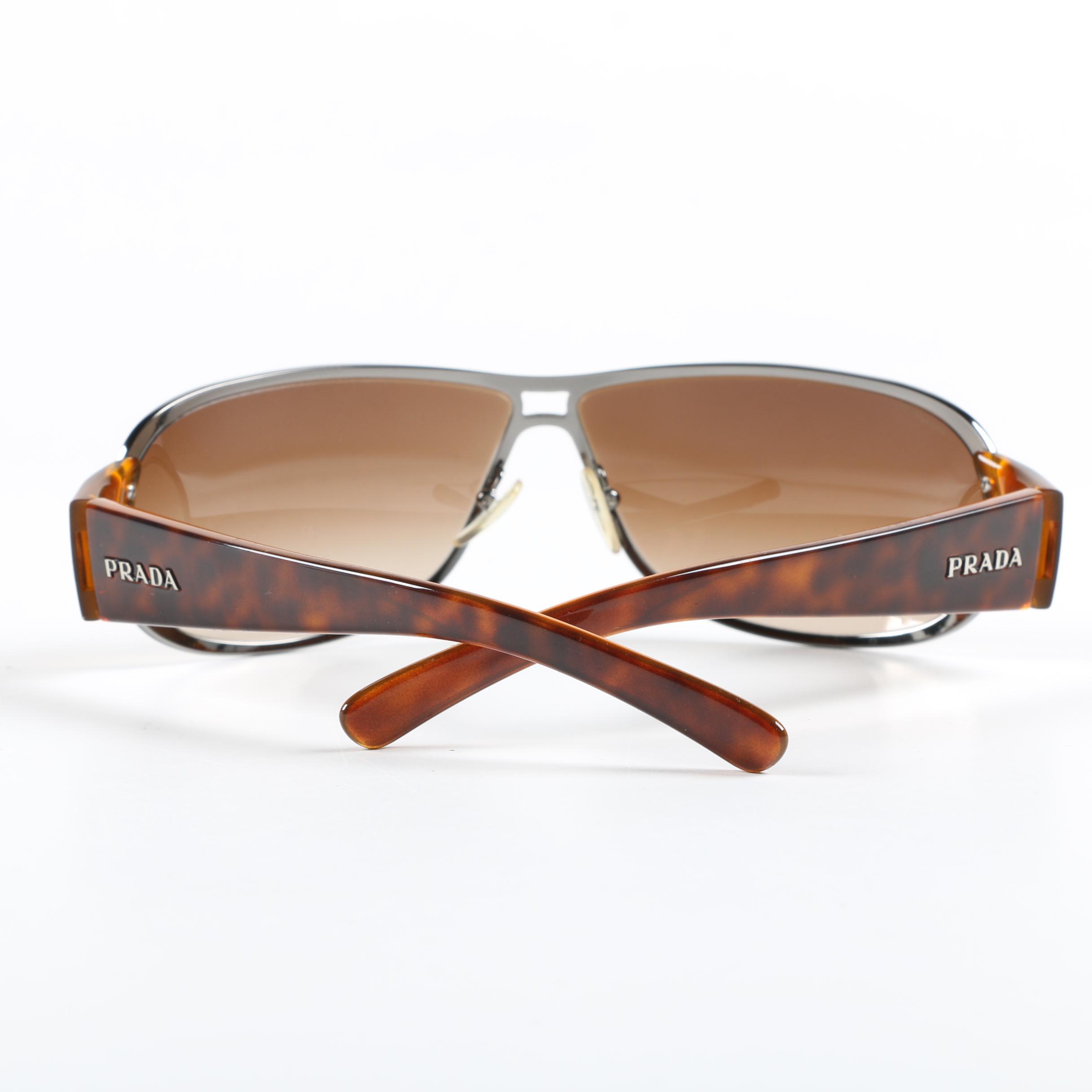 Prada SPR 131 Rectangular and SPR 70G Wrap Sunglasses with Cases