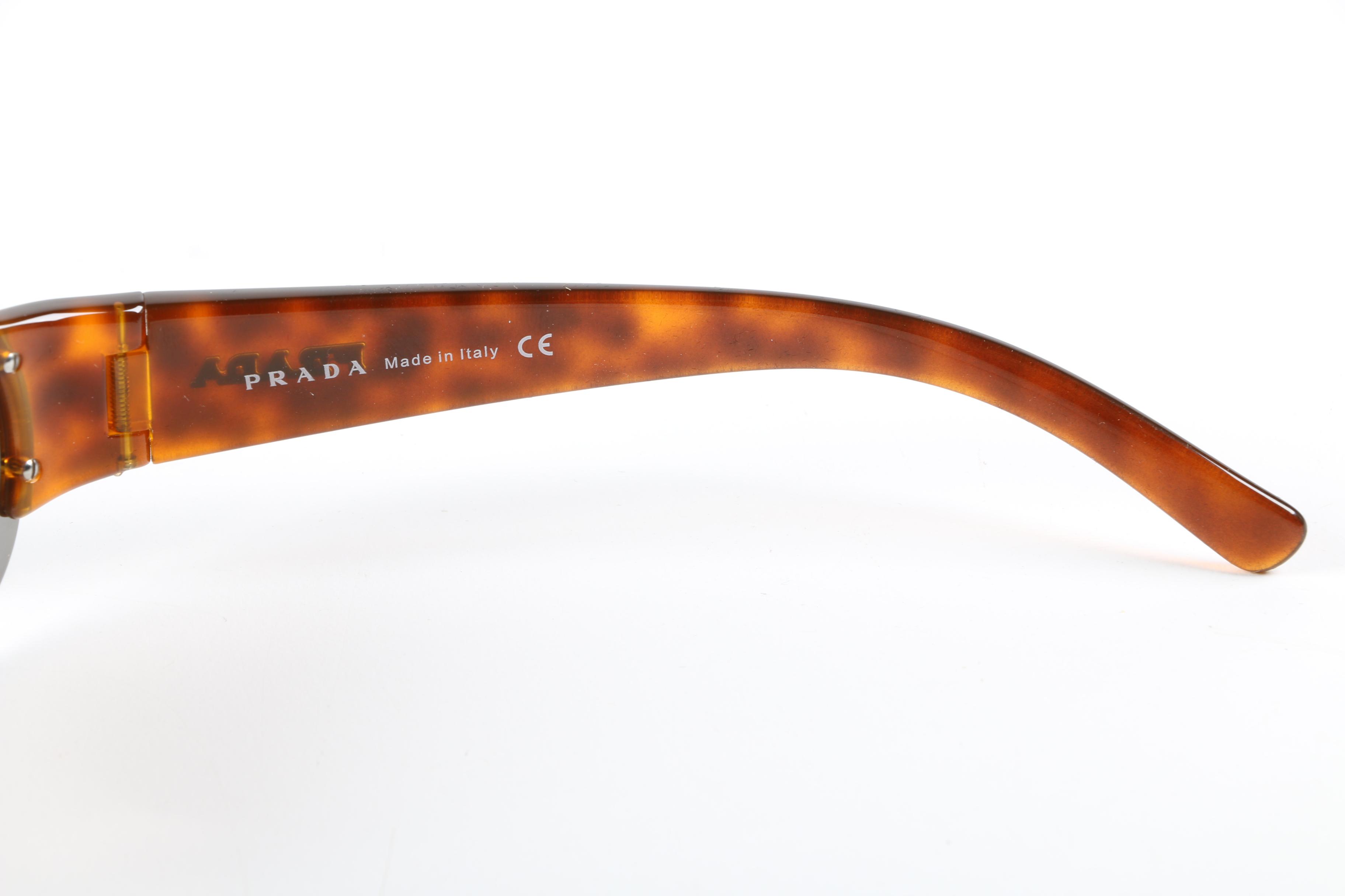 Prada SPR 131 Rectangular and SPR 70G Wrap Sunglasses with Cases