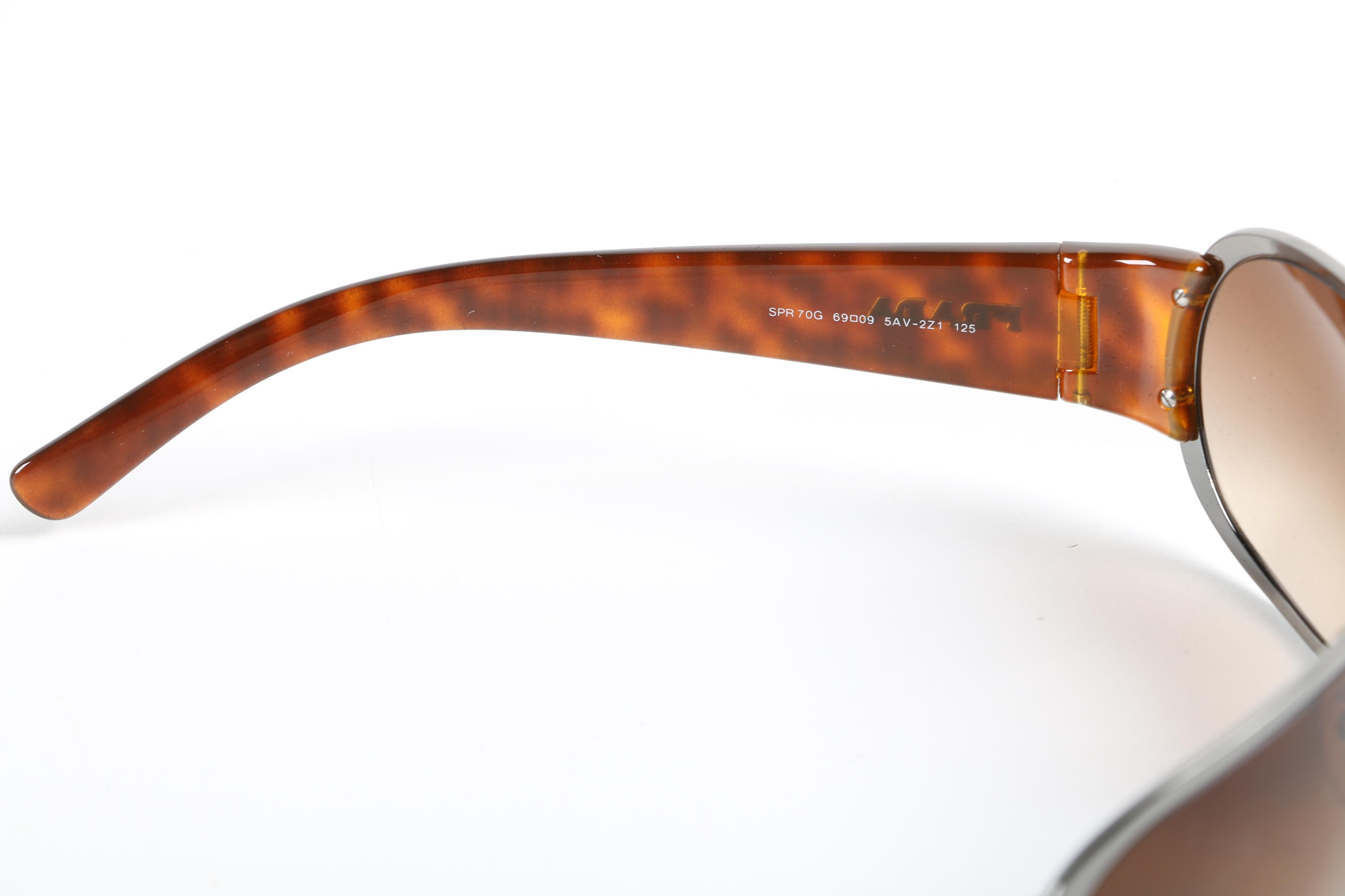 Prada SPR 131 Rectangular and SPR 70G Wrap Sunglasses with Cases