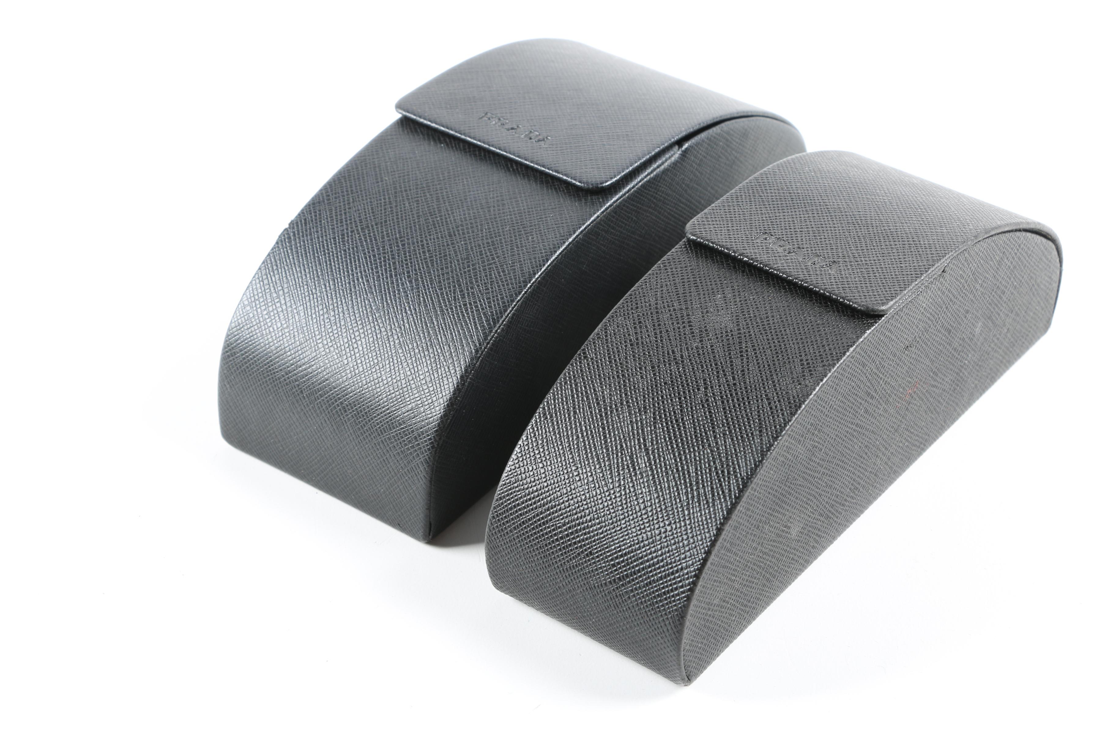 Prada SPR 131 Rectangular and SPR 70G Wrap Sunglasses with Cases