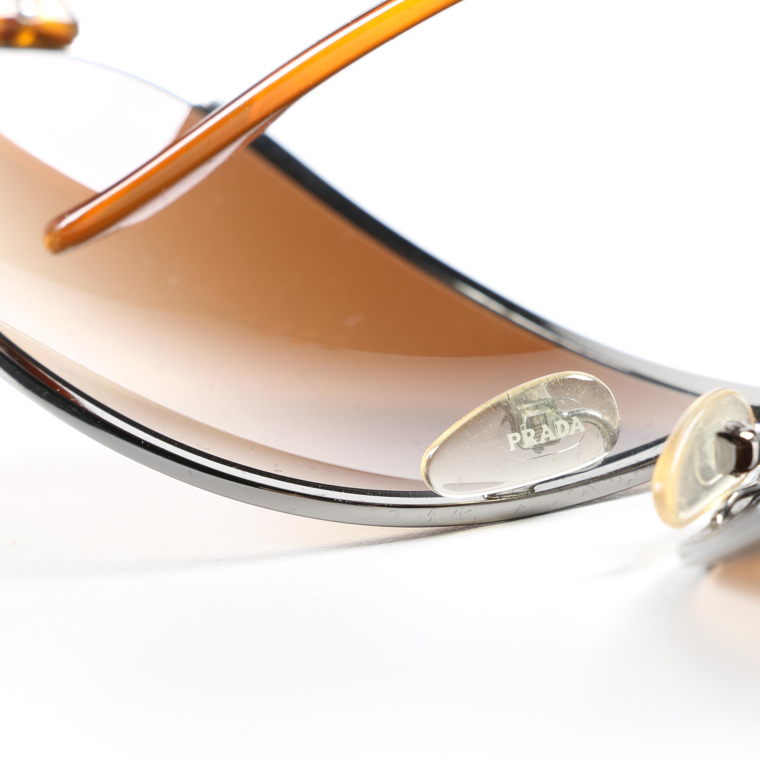 Prada SPR 131 Rectangular and SPR 70G Wrap Sunglasses with Cases