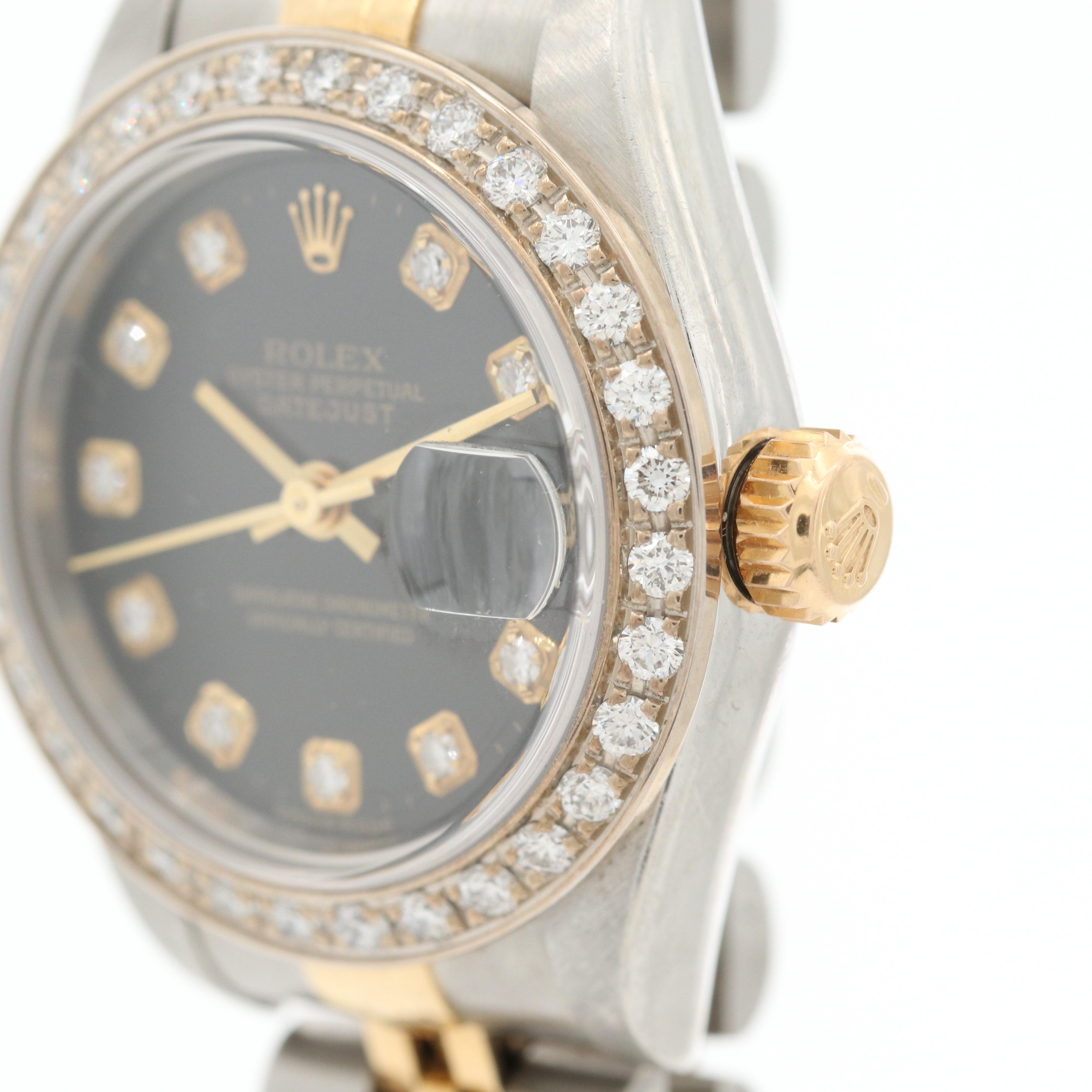 Rolex Datejust Diamond Bezel and Dial Stainless Steel and 18K Watch, 2002