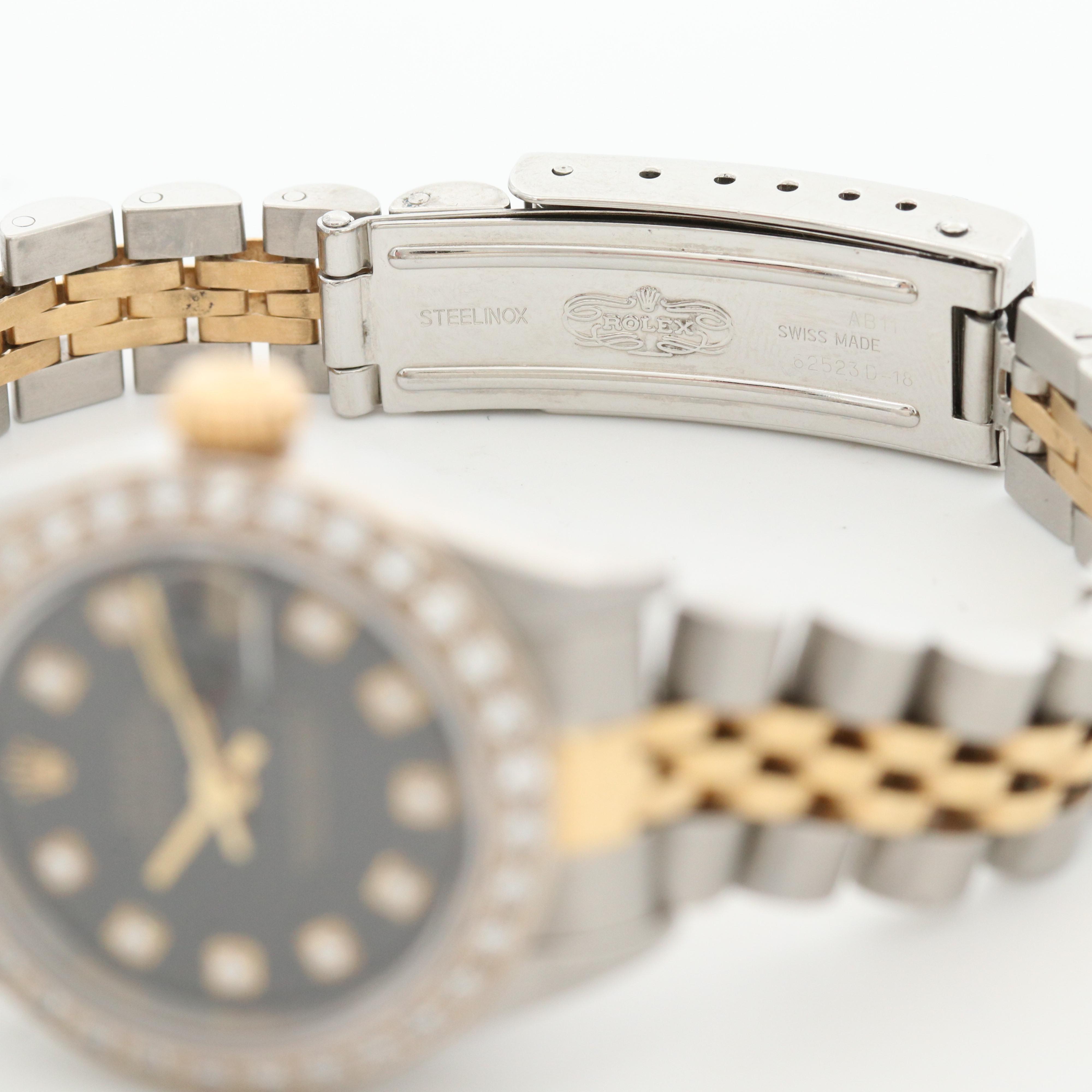 Rolex Datejust Diamond Bezel and Dial Stainless Steel and 18K Watch, 2002