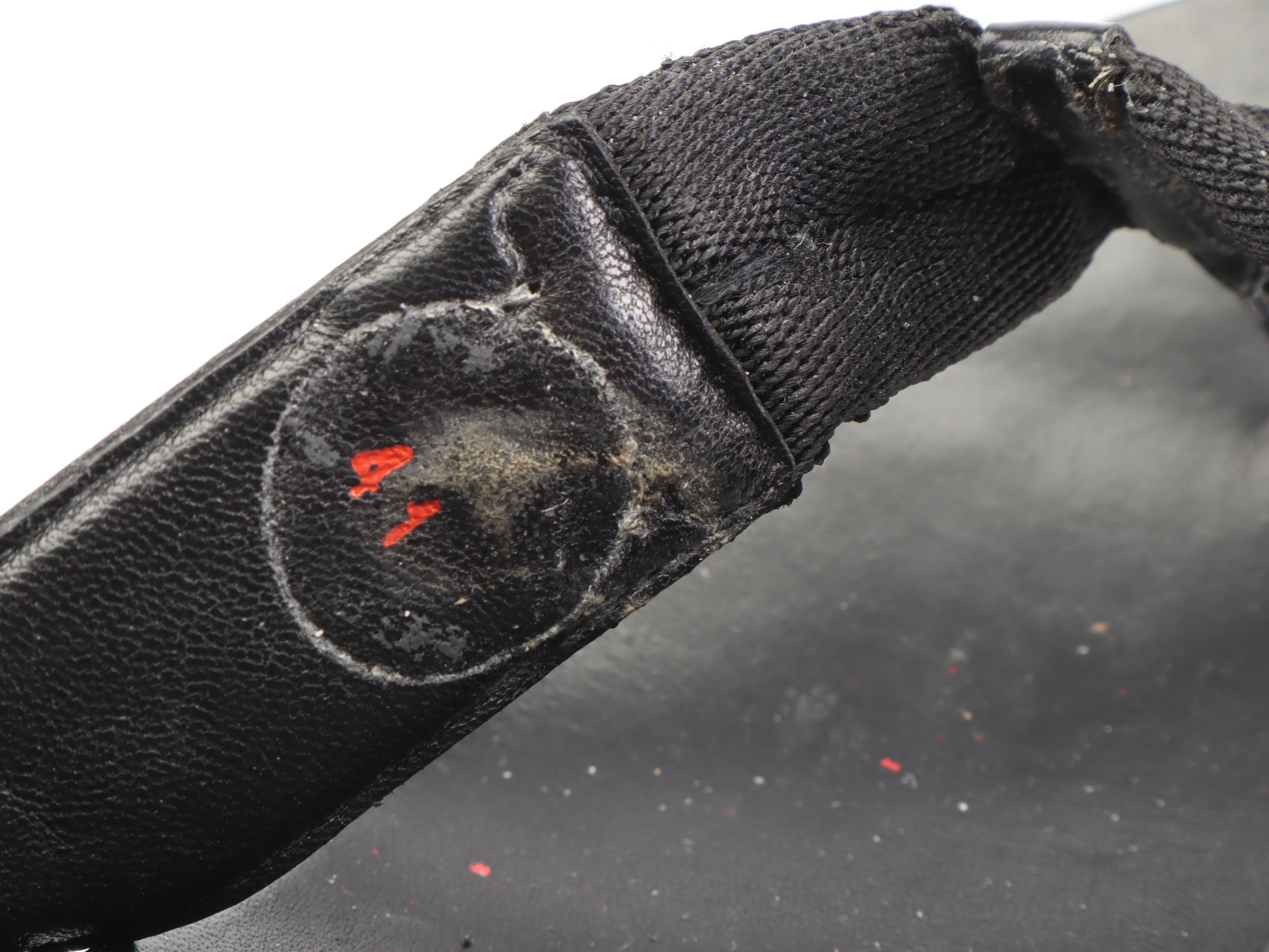 Prada Black Leather Platform Wedge Sandals