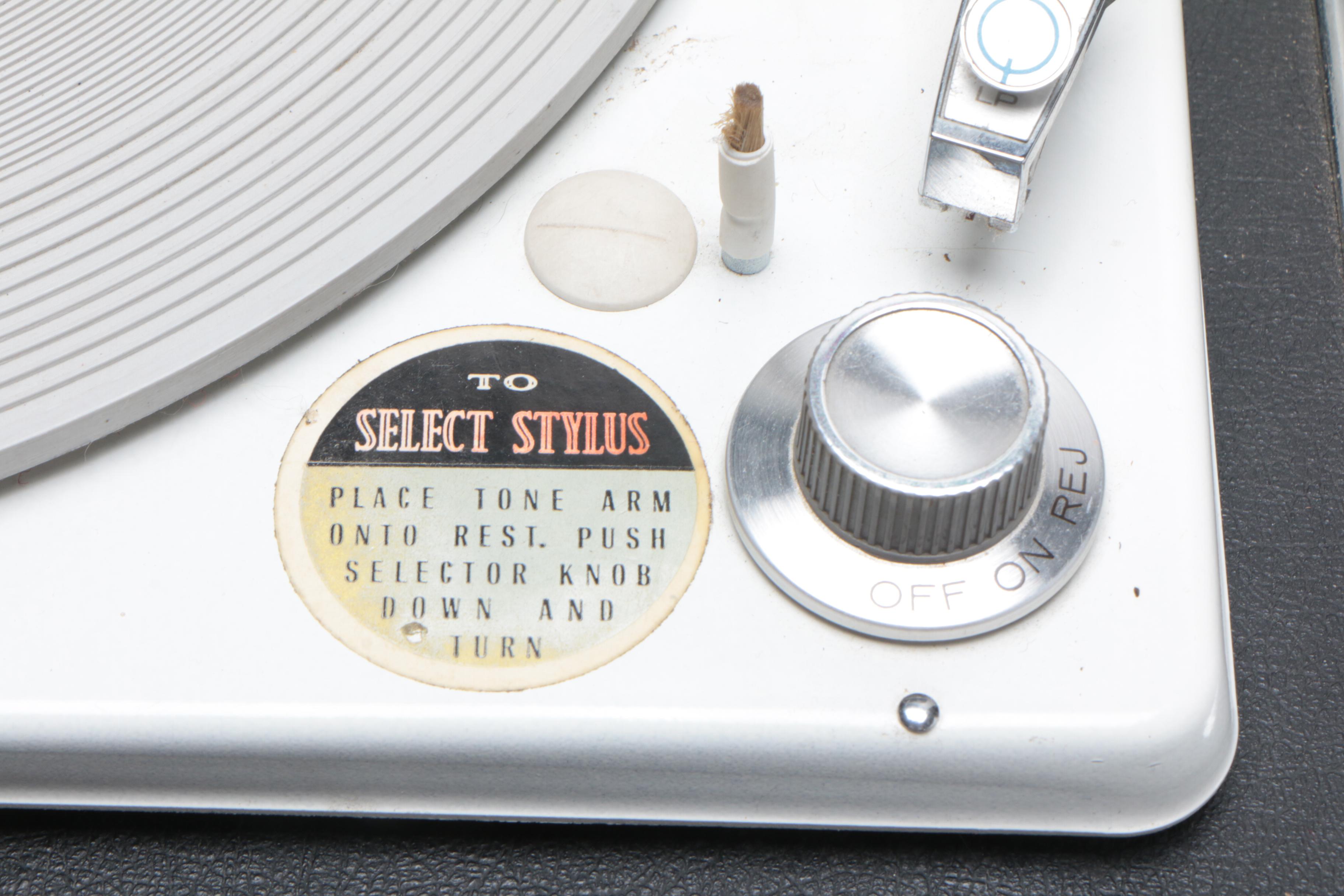 Zenith Solid State Record Player and Speakers, Mid to Late 20th Century