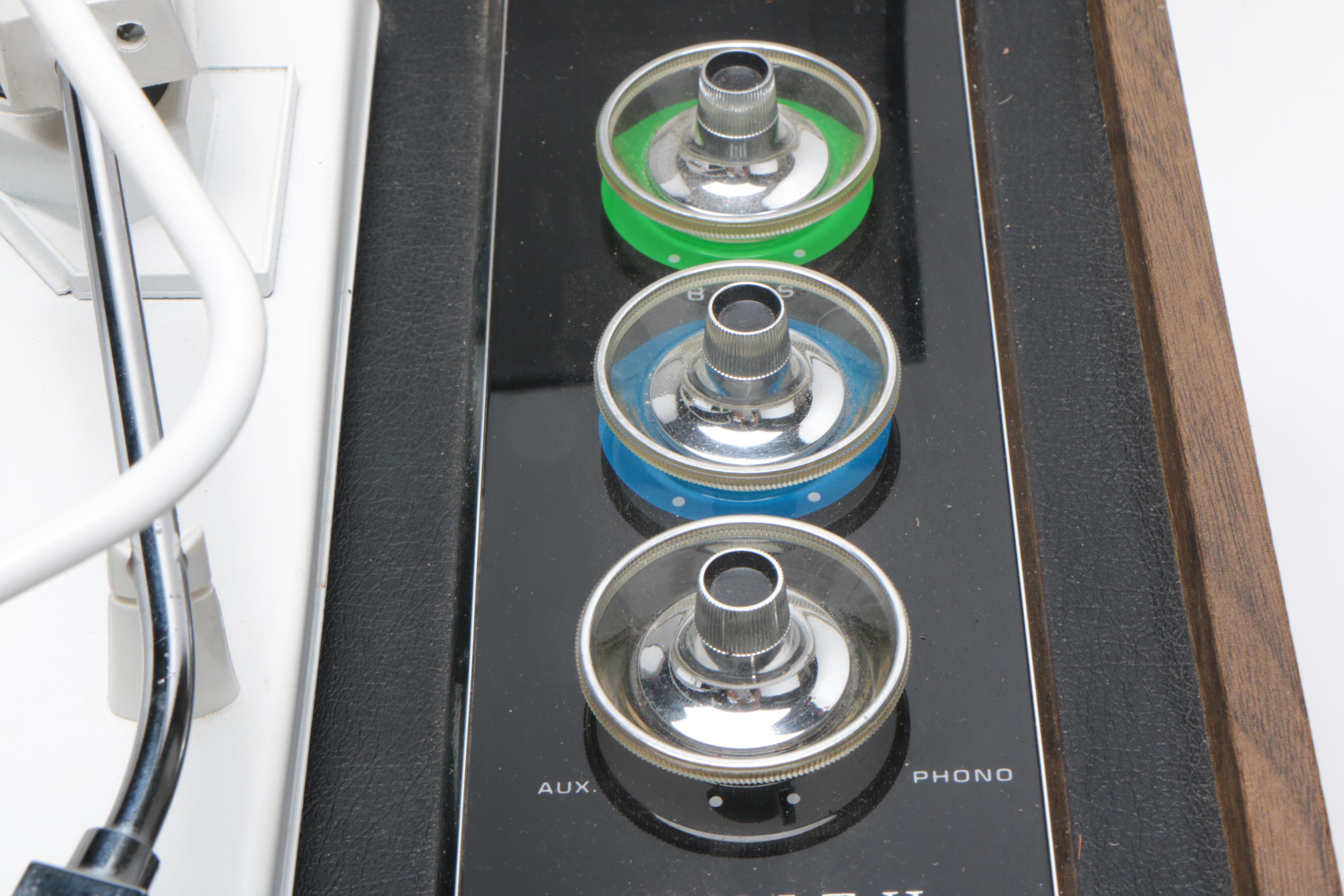 Zenith Solid State Record Player and Speakers, Mid to Late 20th Century