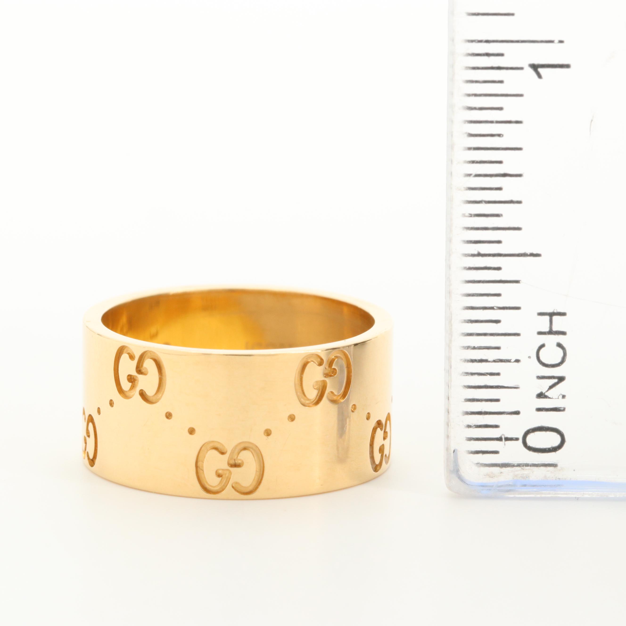 Gucci 18K Yellow Gold Wide Icon Ring