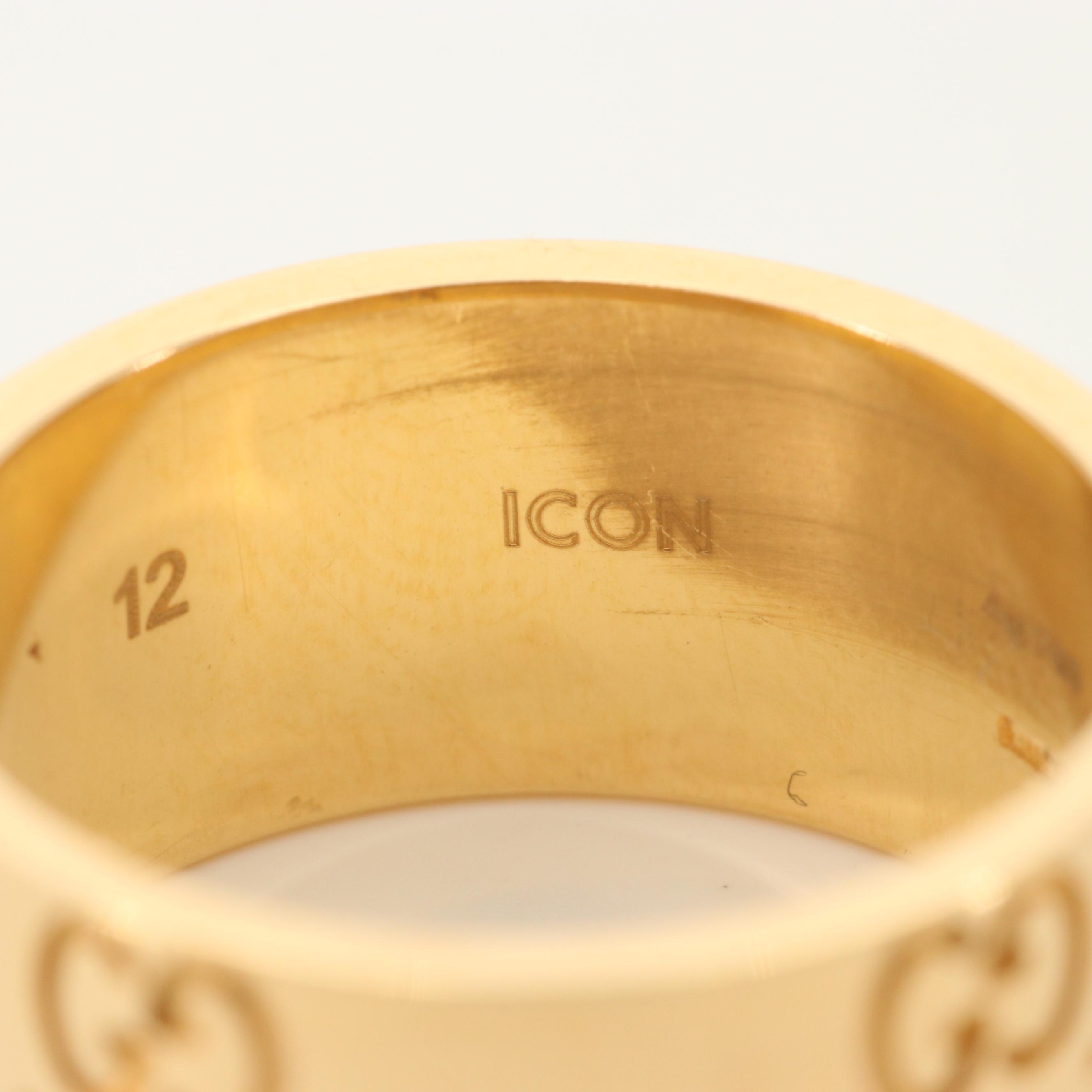 Gucci 18K Yellow Gold Wide Icon Ring