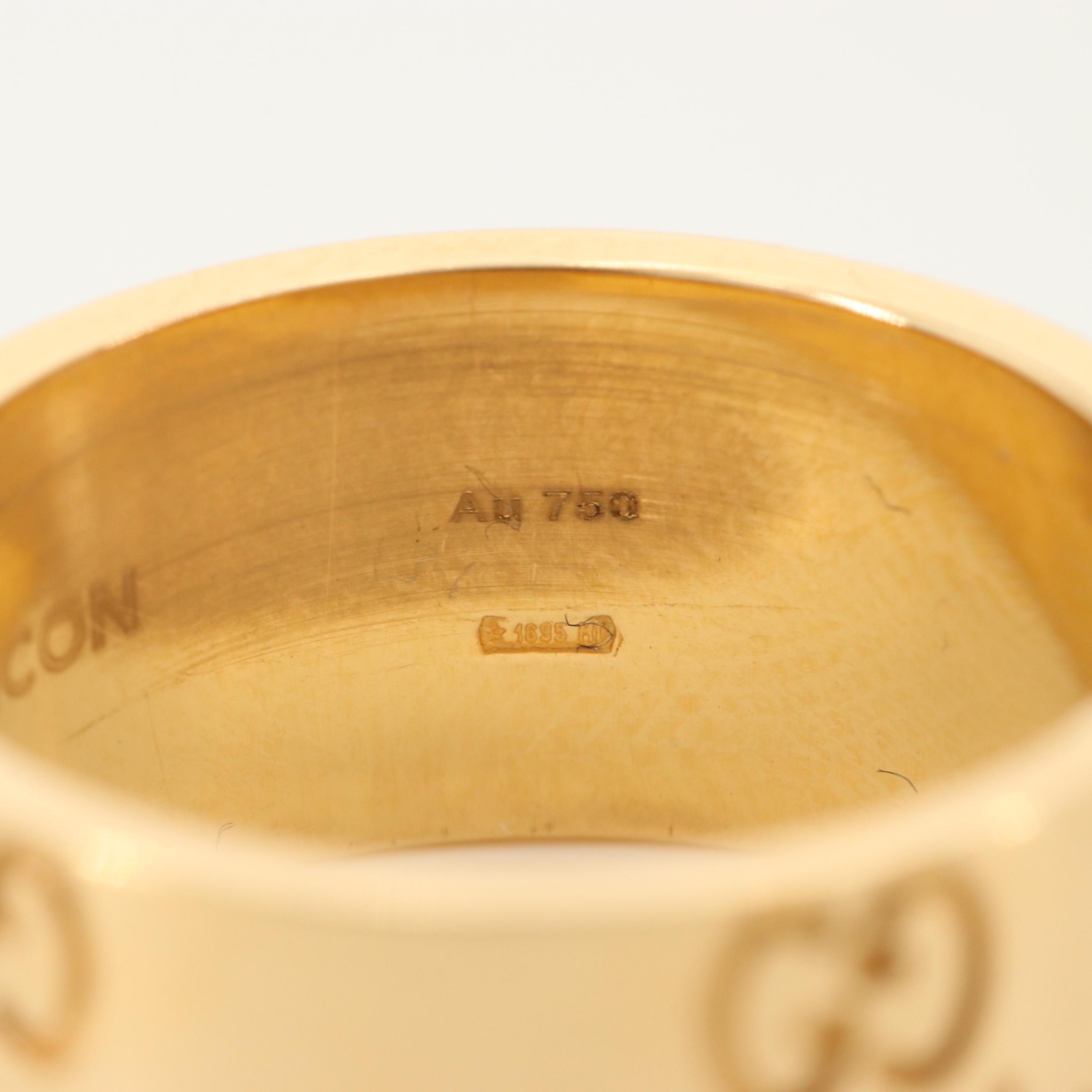 Gucci 18K Yellow Gold Wide Icon Ring
