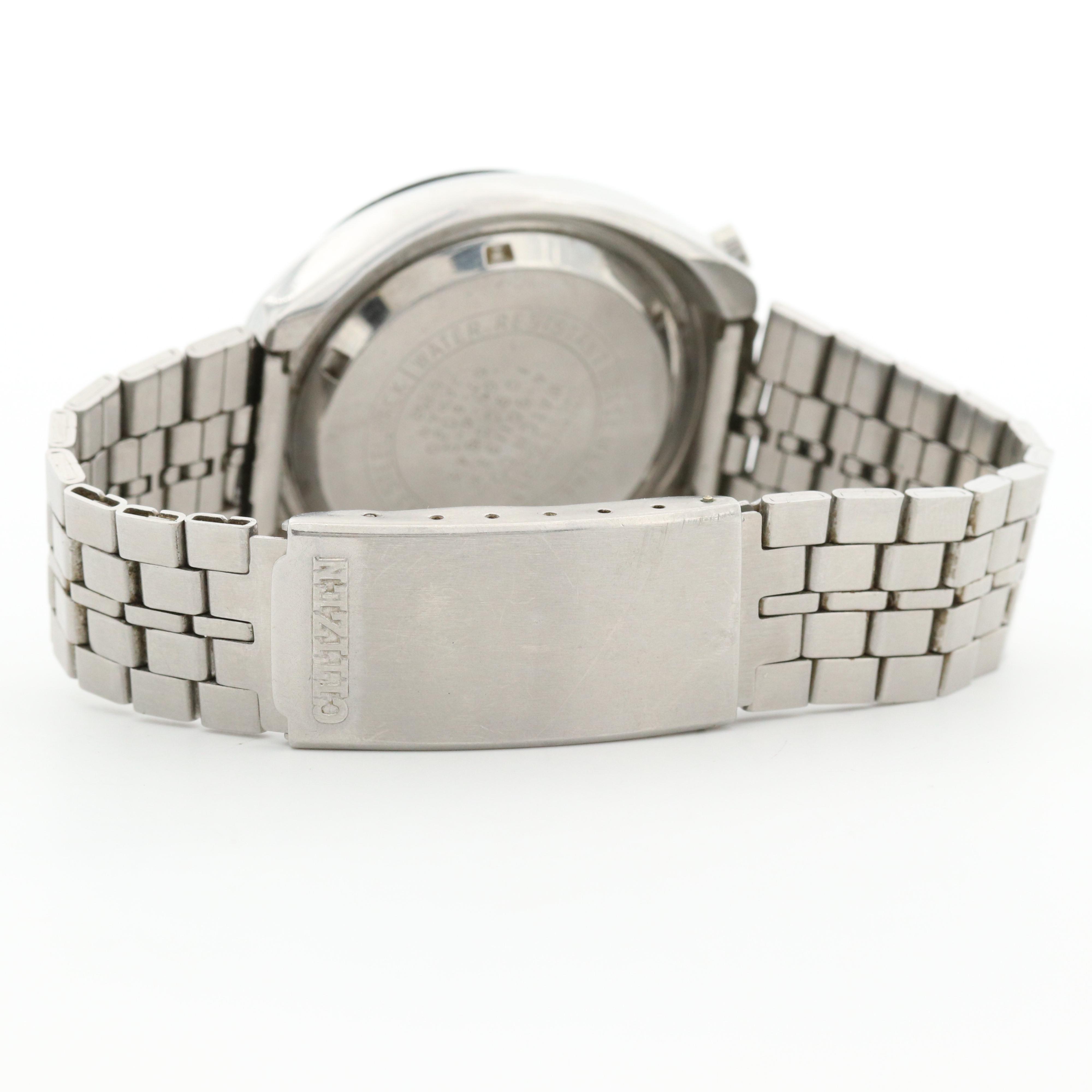 Vintage Citizen Bullhead Stainless Steel Automatic Chronograph Watch