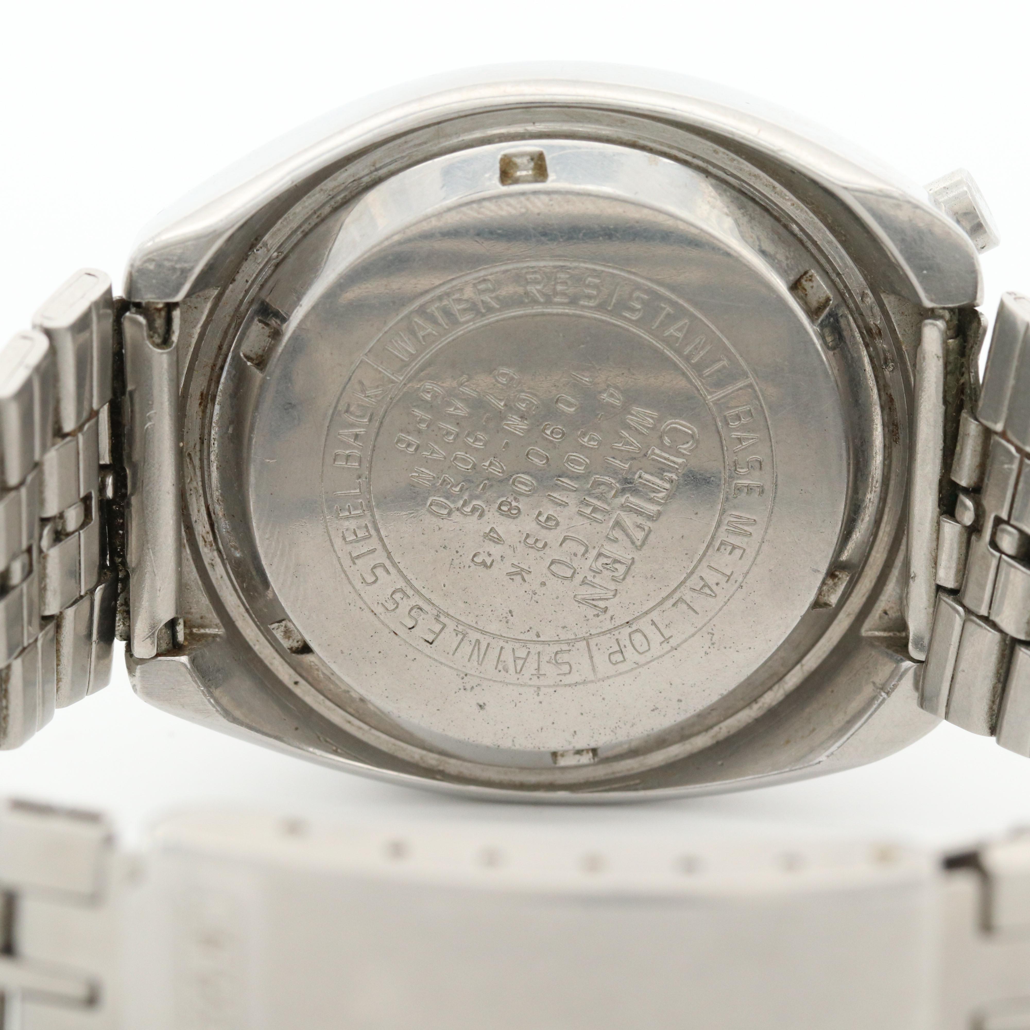 Vintage Citizen Bullhead Stainless Steel Automatic Chronograph Watch