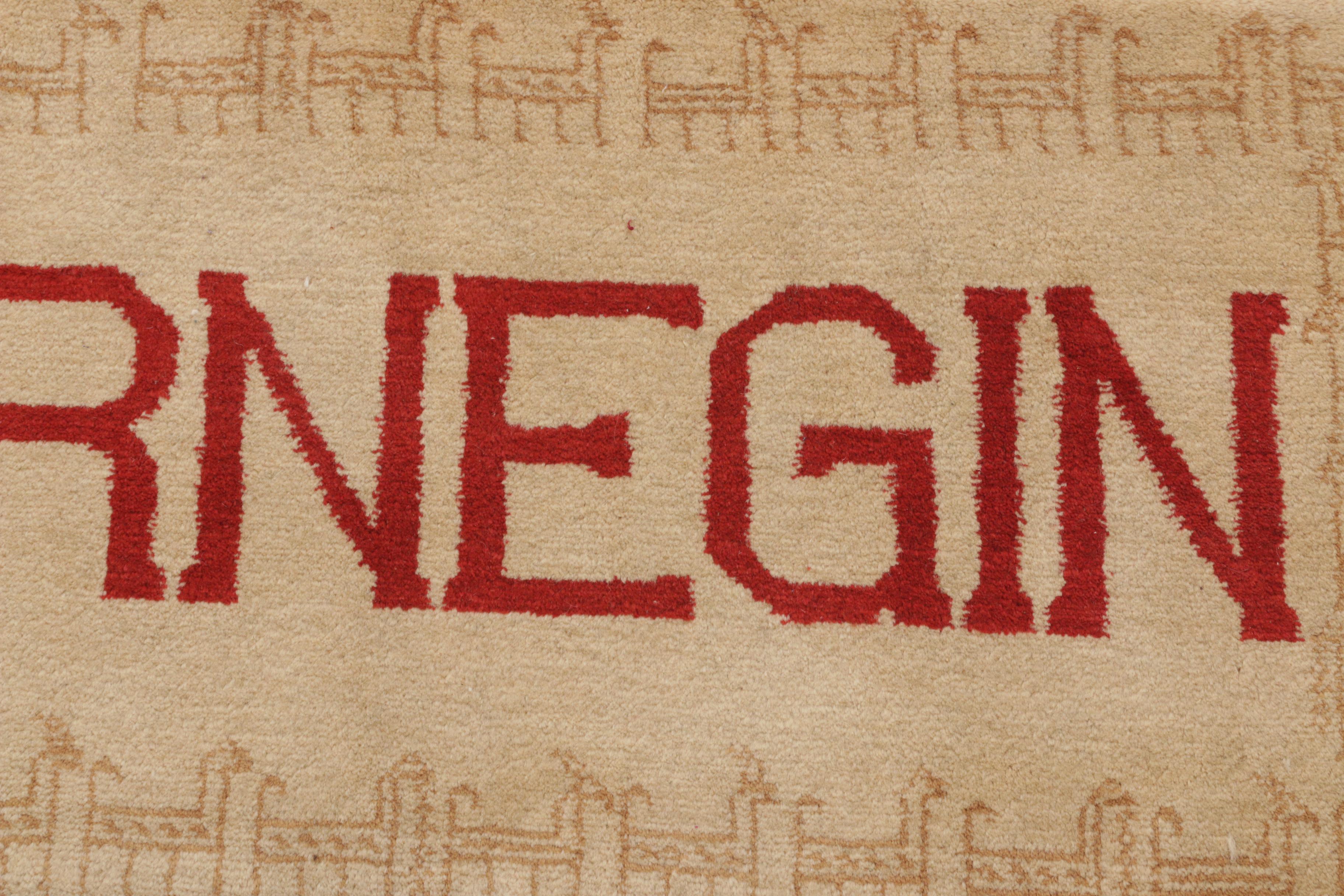 2'4 x 6'3 Hand-Knotted Romanian Advertisement Rug, Circa 1970s