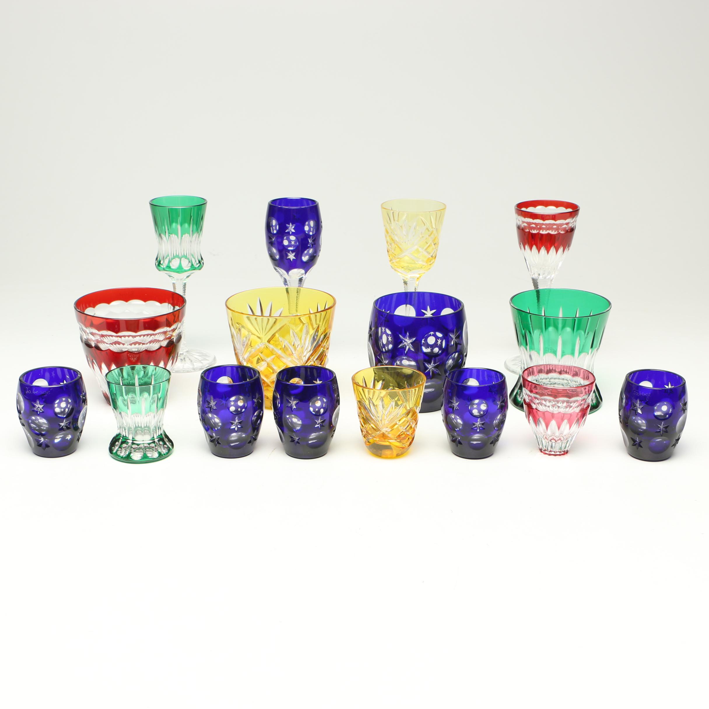 Faberge "Na Zdorovye" Cut to Clear Crystal Barware