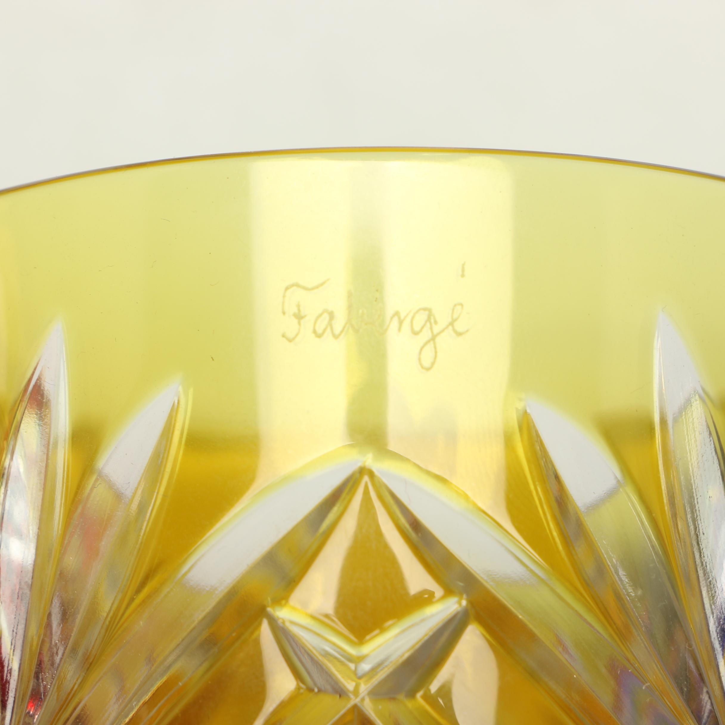 Faberge "Na Zdorovye" Cut to Clear Crystal Barware