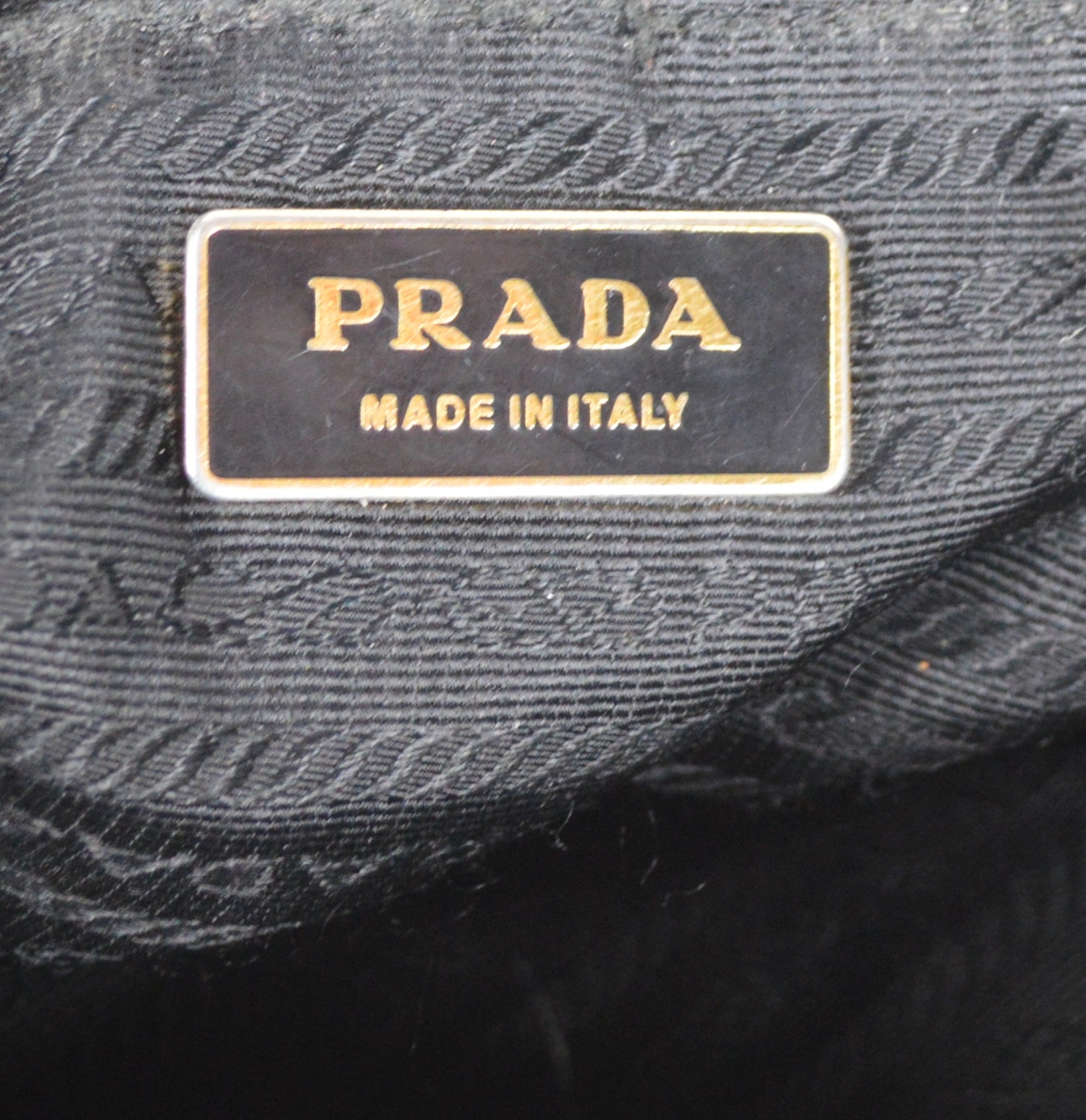 Prada Black Tessuto Nylon Logo Grommet Shoulder Bag