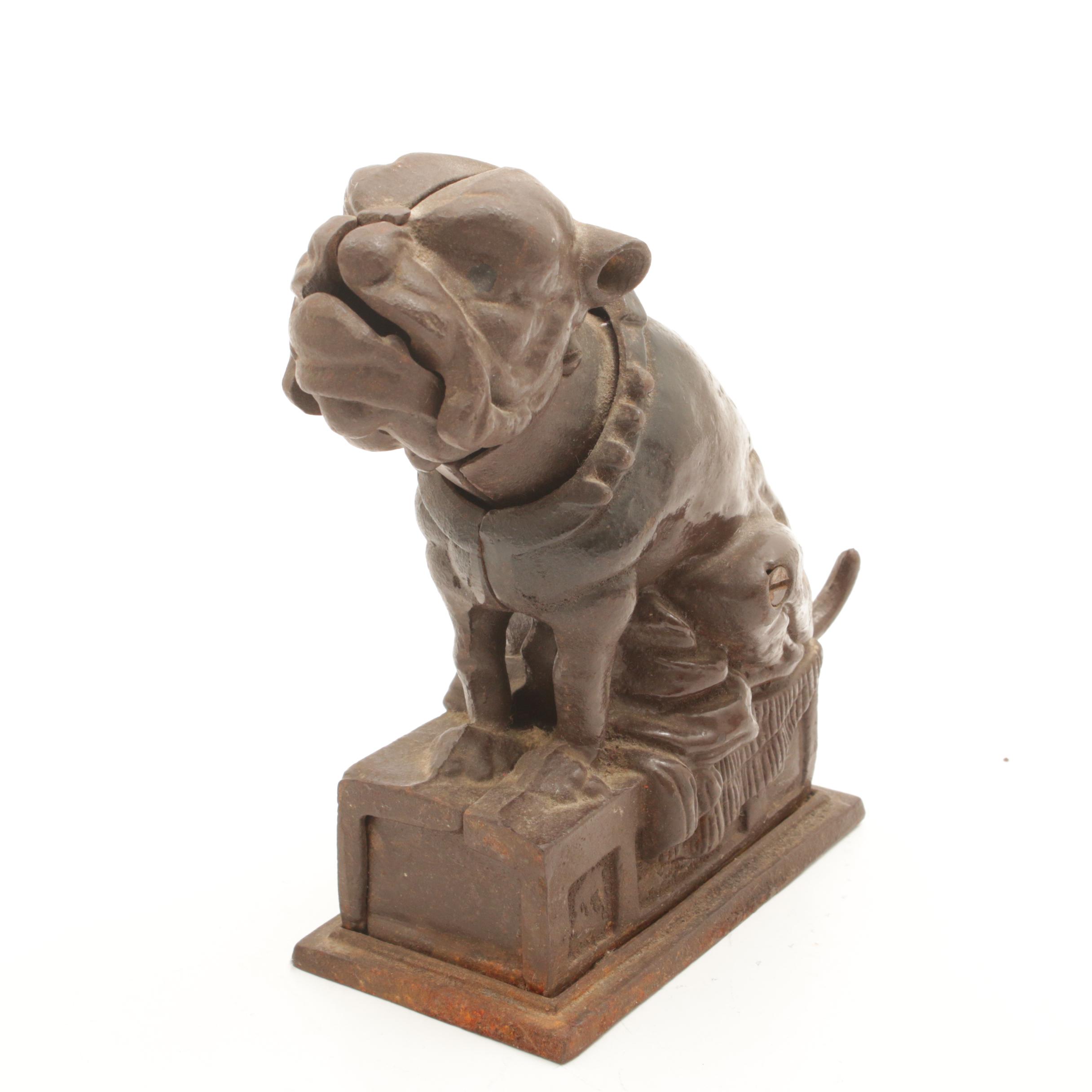 Mechanical Cast Iron Bulldog Bank, Early to Mid 20th Century