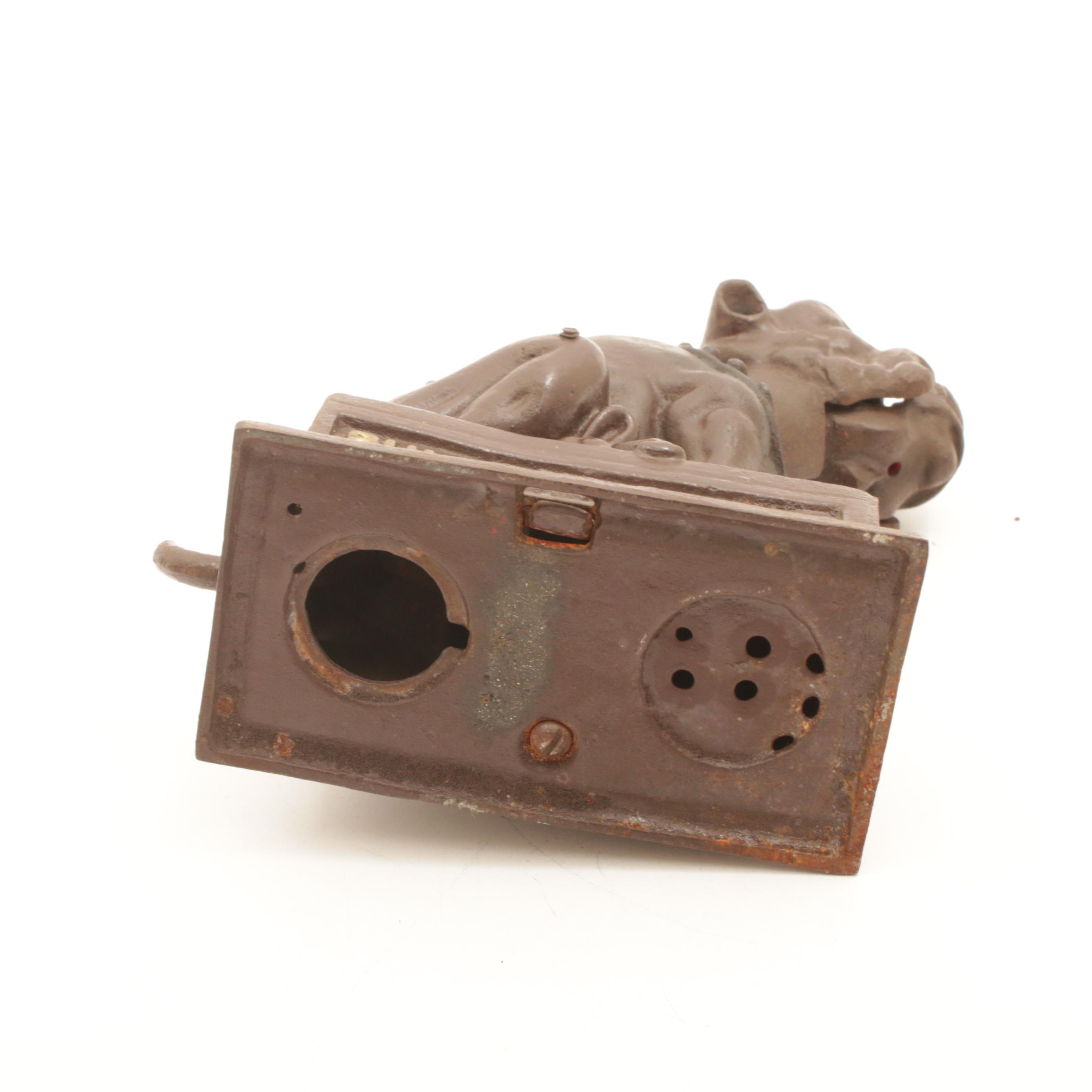 Mechanical Cast Iron Bulldog Bank, Early to Mid 20th Century