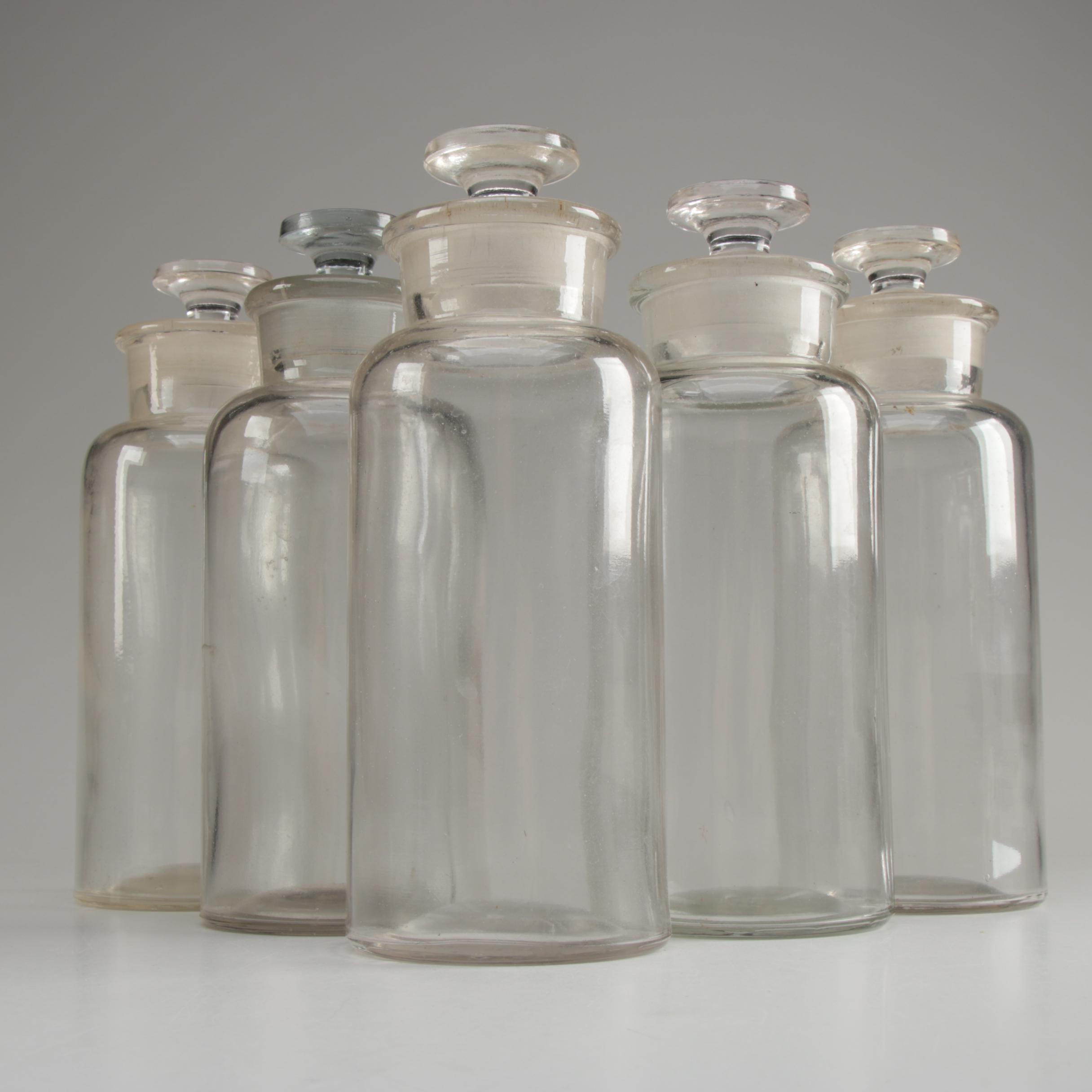 Wide Mouth Reagent Bottles with Ground Glass Stoppers