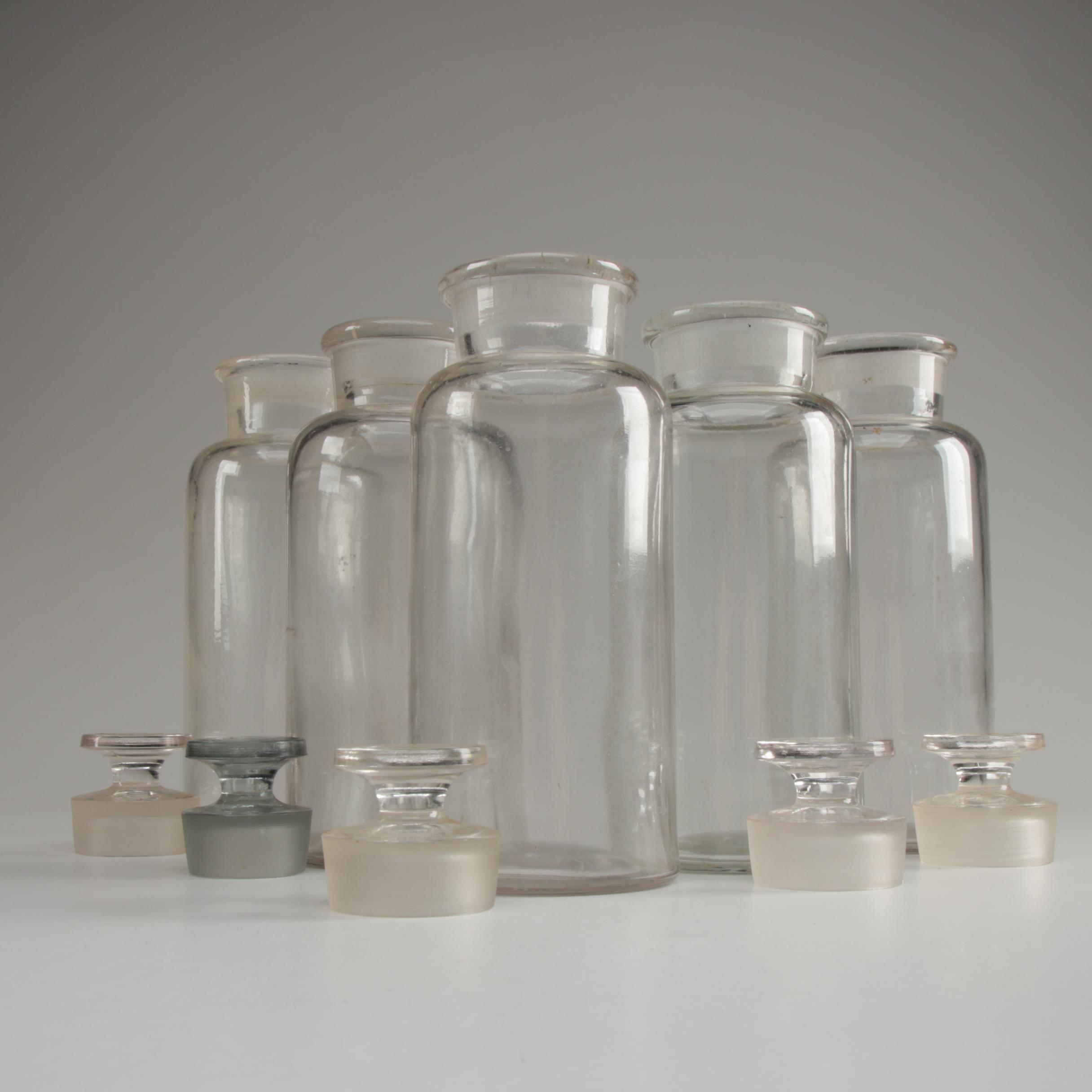 Wide Mouth Reagent Bottles with Ground Glass Stoppers