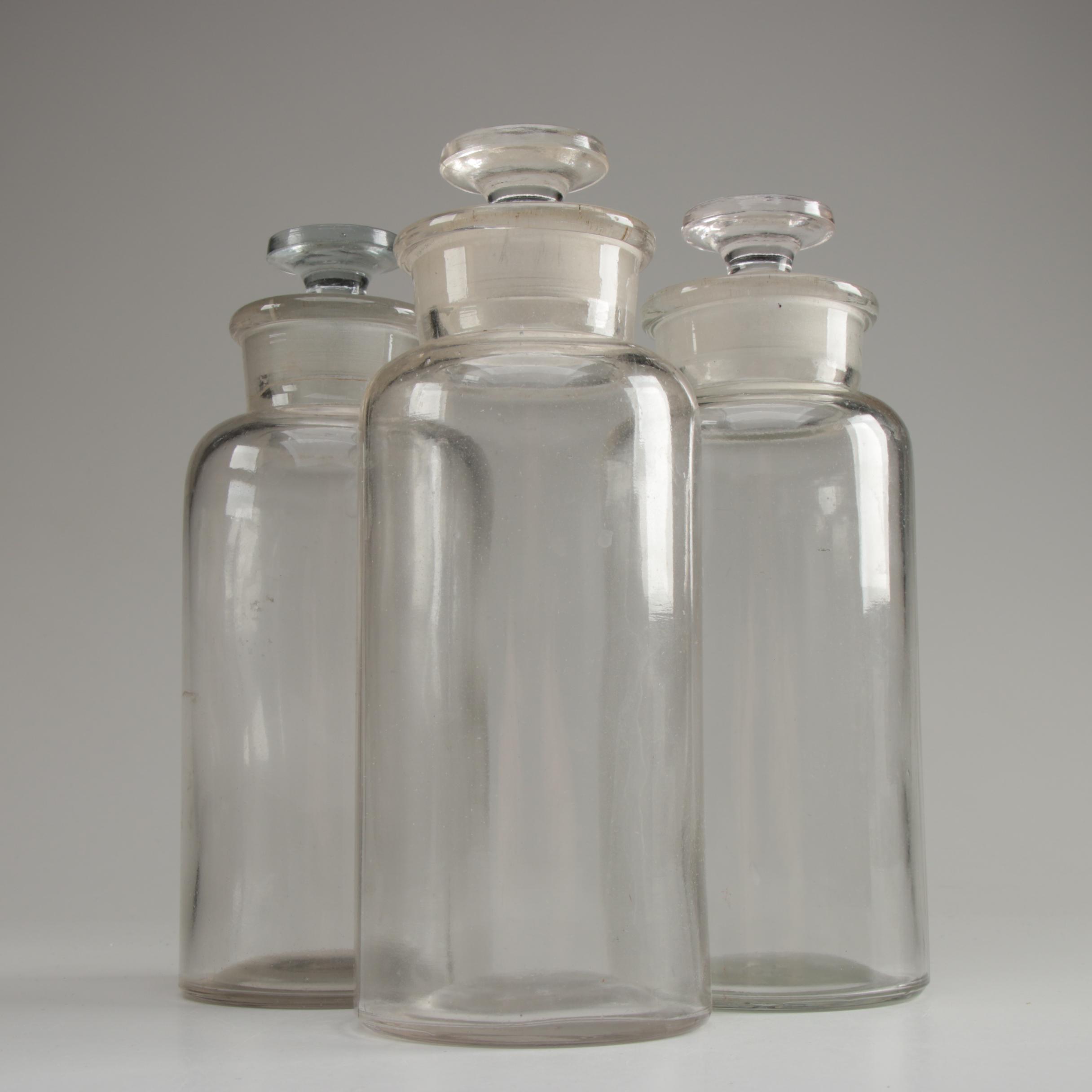 Wide Mouth Reagent Bottles with Ground Glass Stoppers