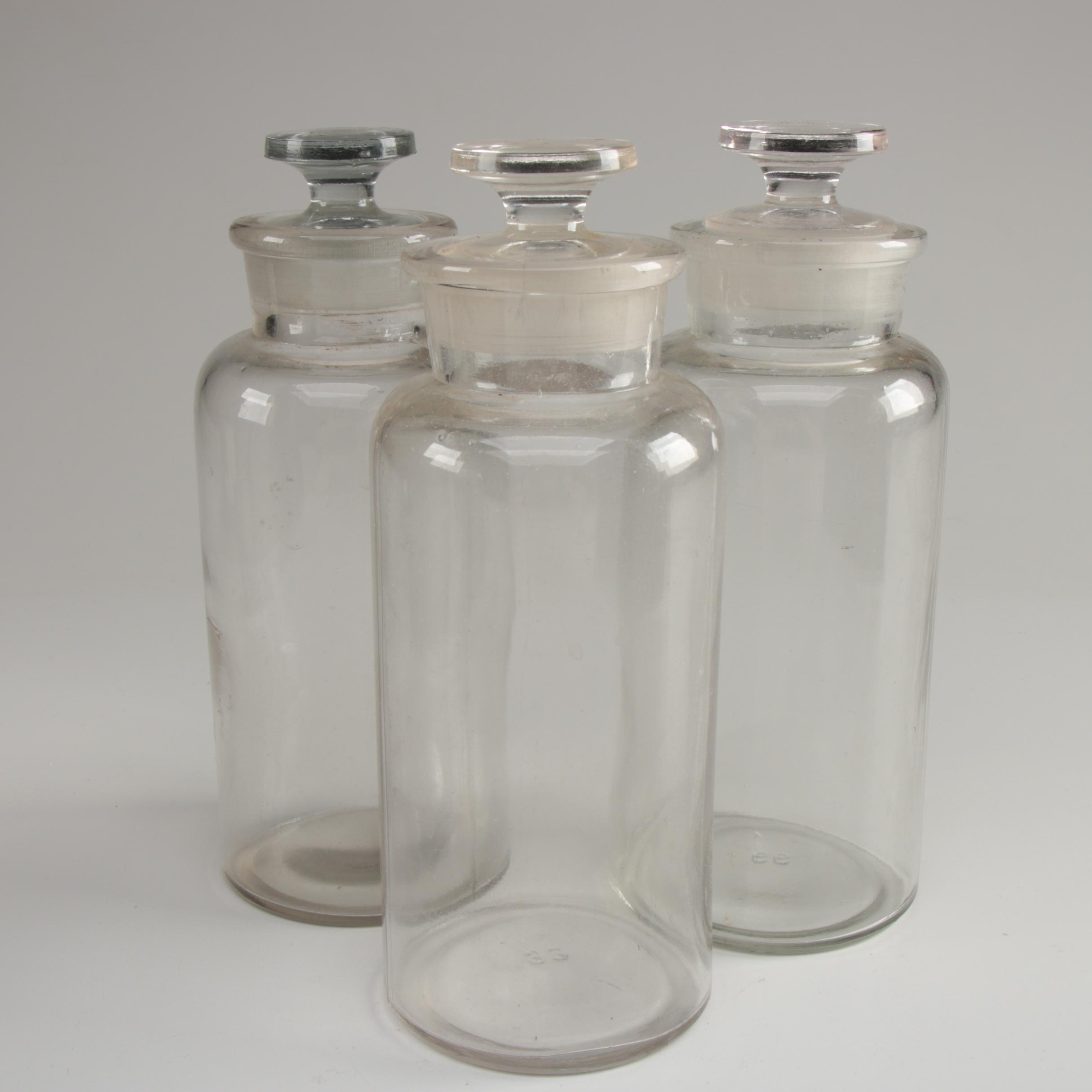 Wide Mouth Reagent Bottles with Ground Glass Stoppers