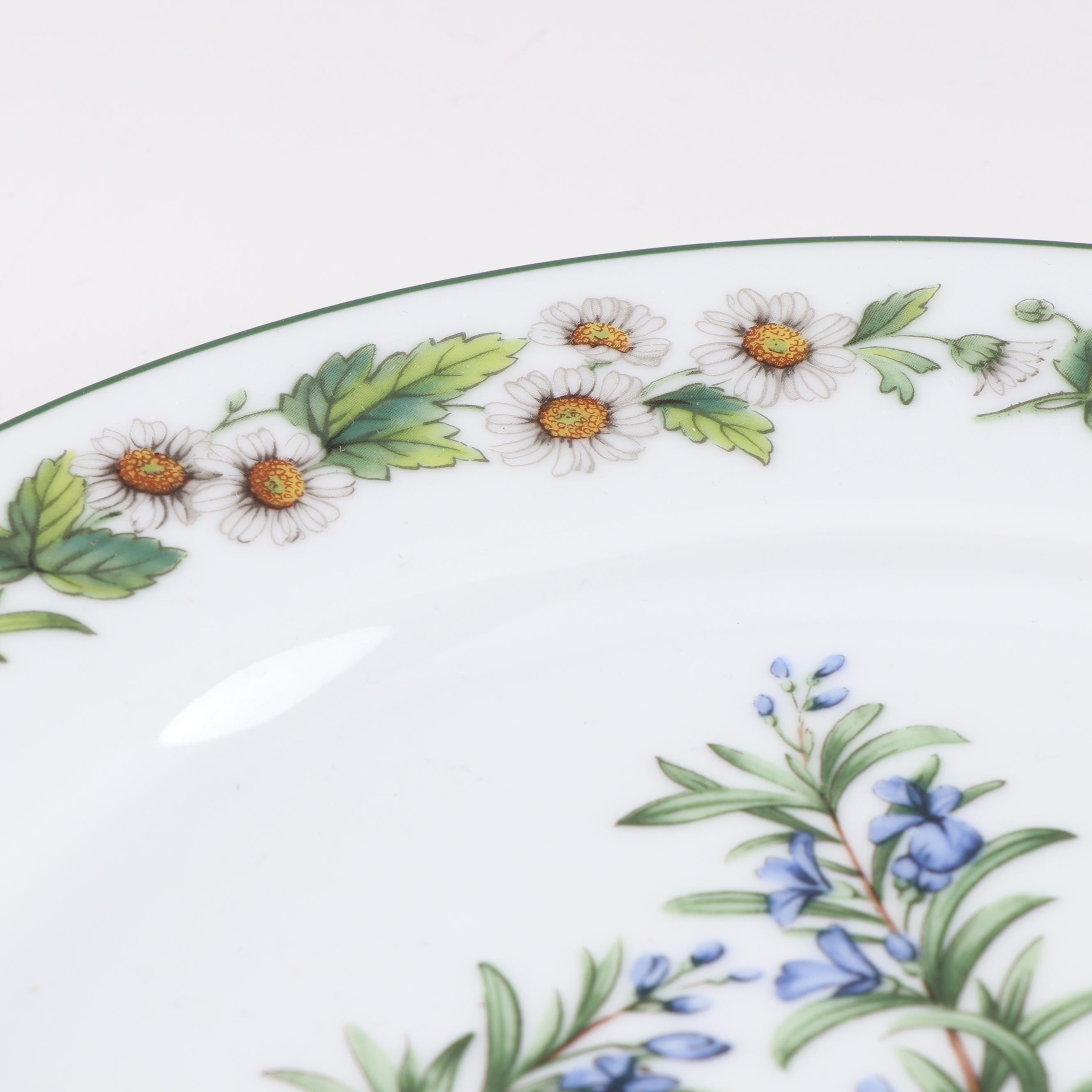 Royal Worcester "Worchester Herbs" Dinner Plates and "Colours" Service Plates