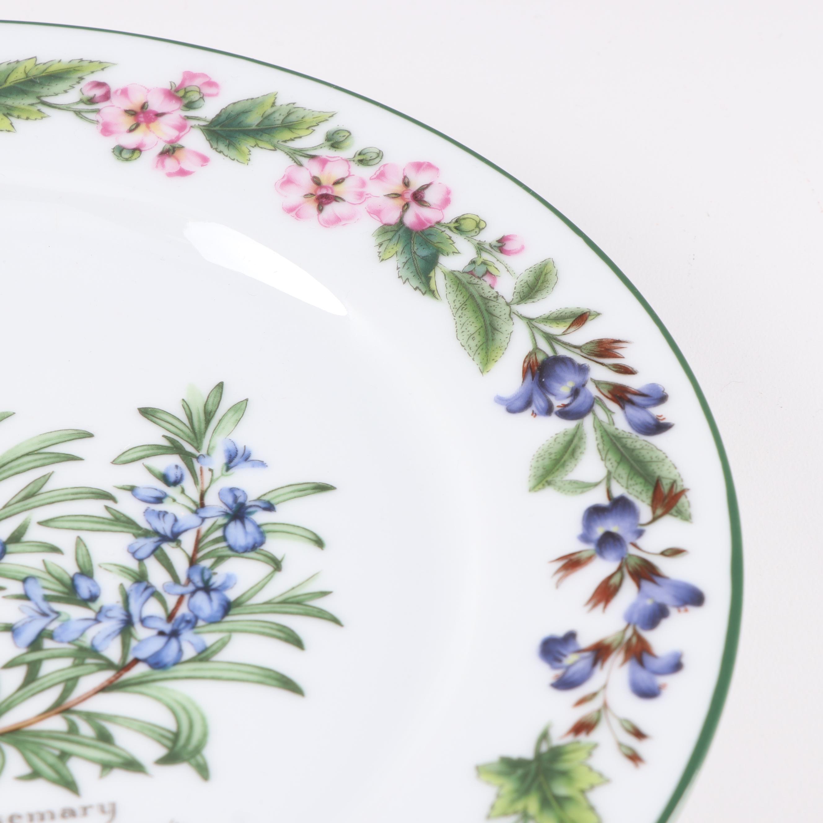Royal Worcester "Worchester Herbs" Dinner Plates and "Colours" Service Plates