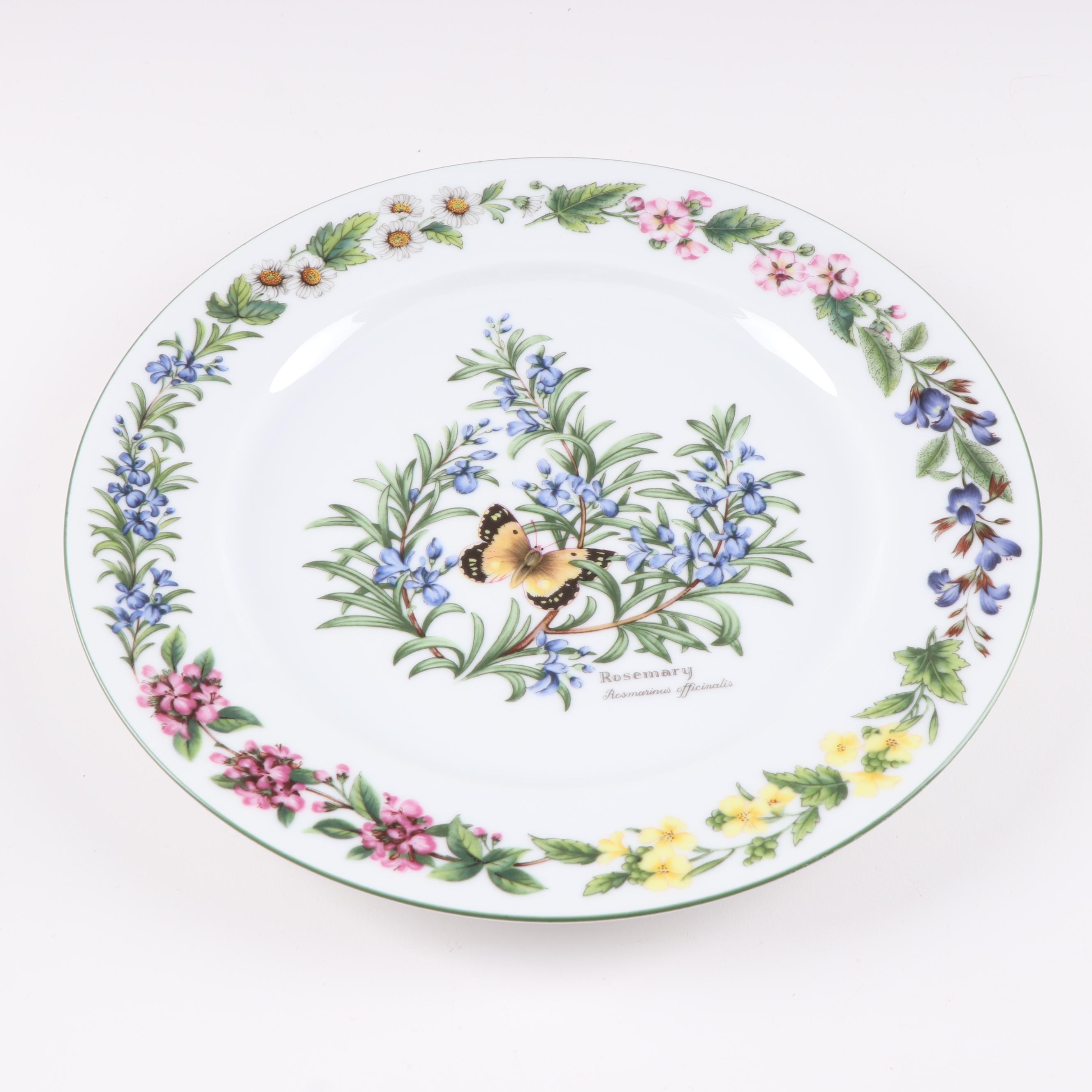 Royal Worcester "Worchester Herbs" Dinner Plates and "Colours" Service Plates